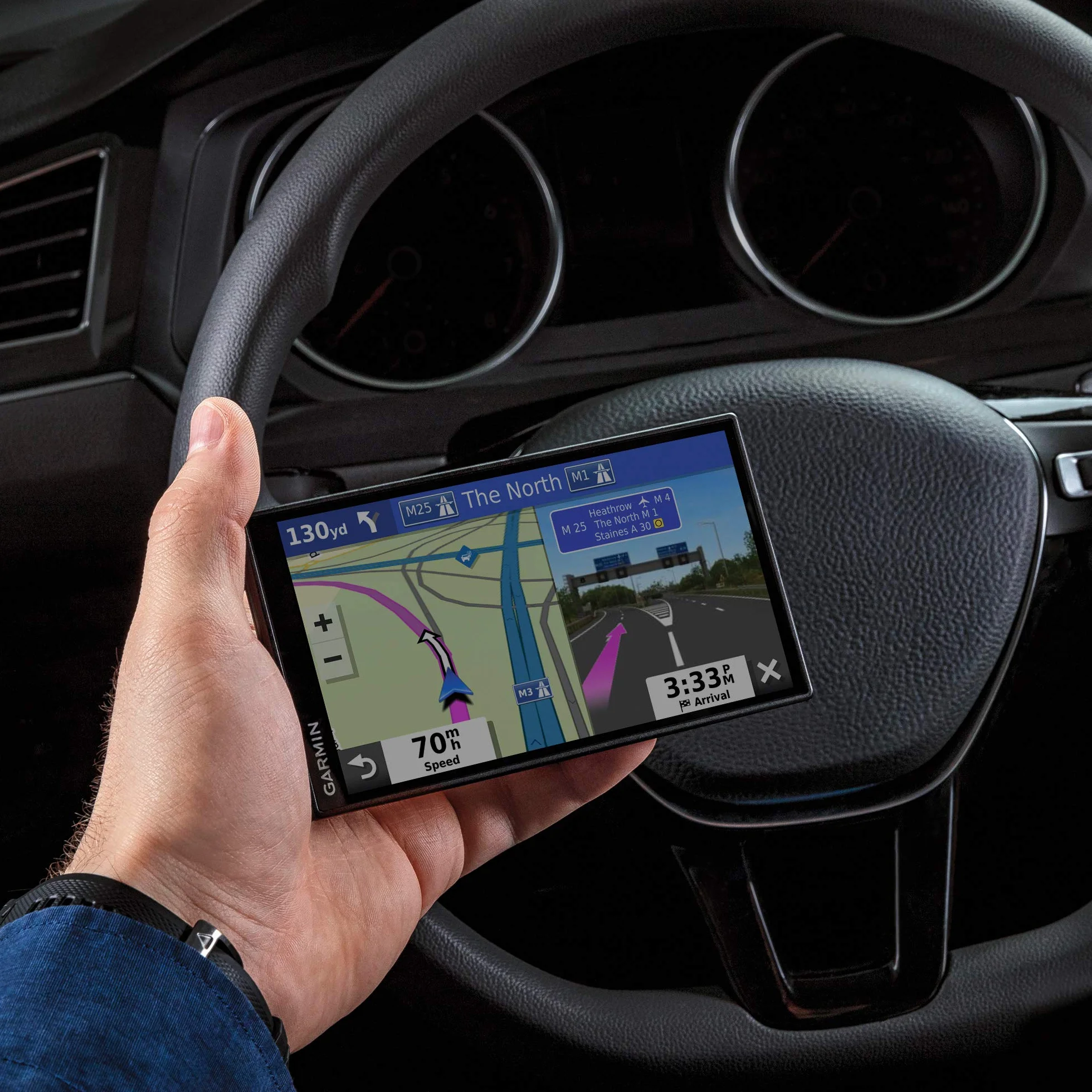 Garmin DriveSmart 55 MT-D EU Navi – bezramkowy wyświetlacz dotykowy, mapy 3D i Live-Traffic Via DAB +