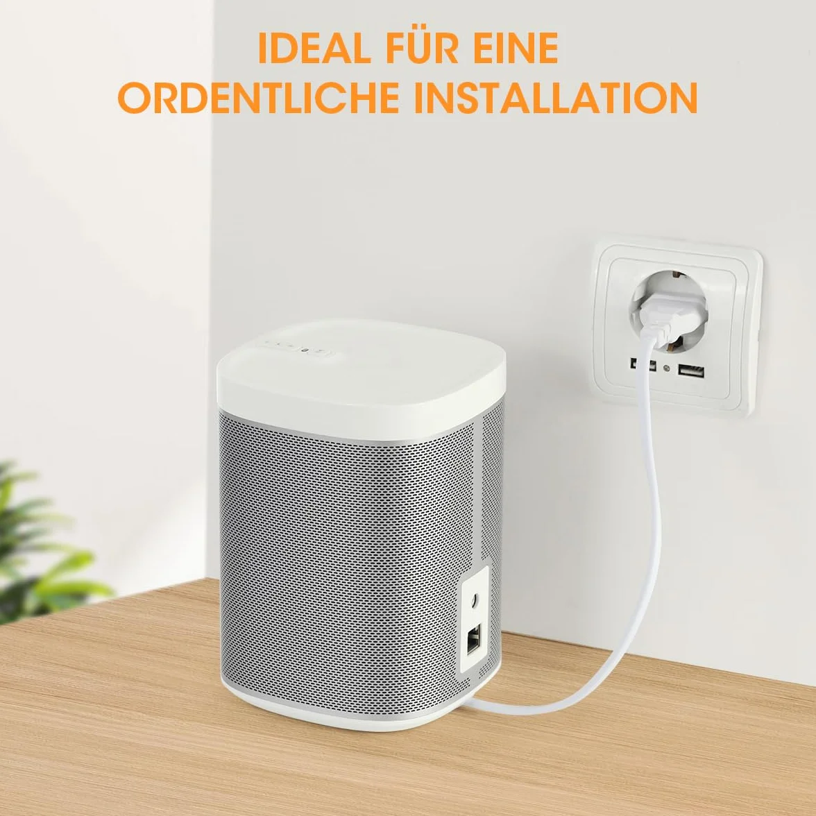 AIEVE Kabel zasilający 35 cm kątowy do SONOS Play 1 One SL ONE WLAN EU szaro-biały