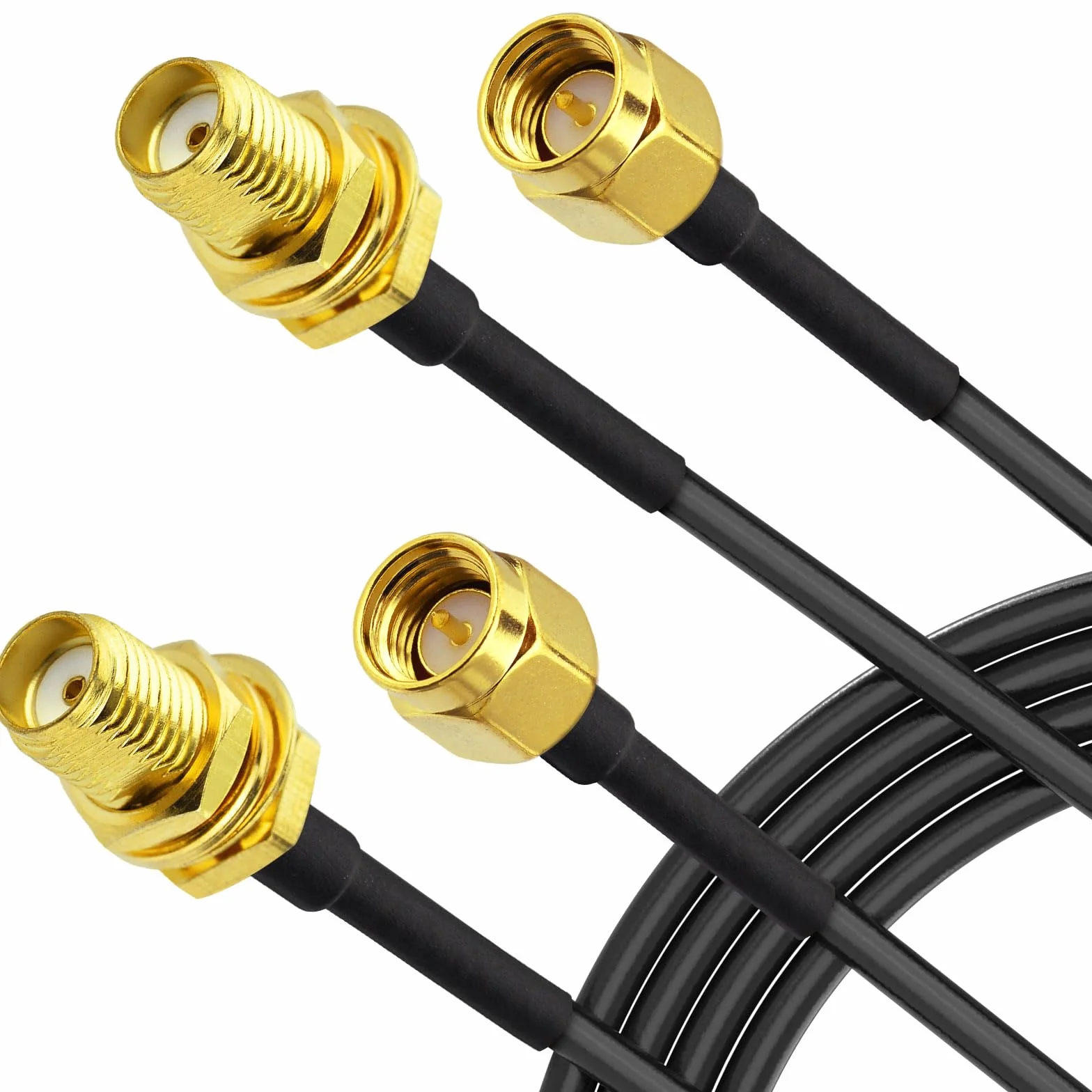 Superbat SMA kabel przedłużający do anteny Wi-Fi, 5 m, 2 szt.: wtyczka SMA na gniazdo, kabel o niskiej stratności RG174, kabel koncentryczny do 4G LTE, modemu 5G, routera, anteny WiFi, radia Ham / GPS