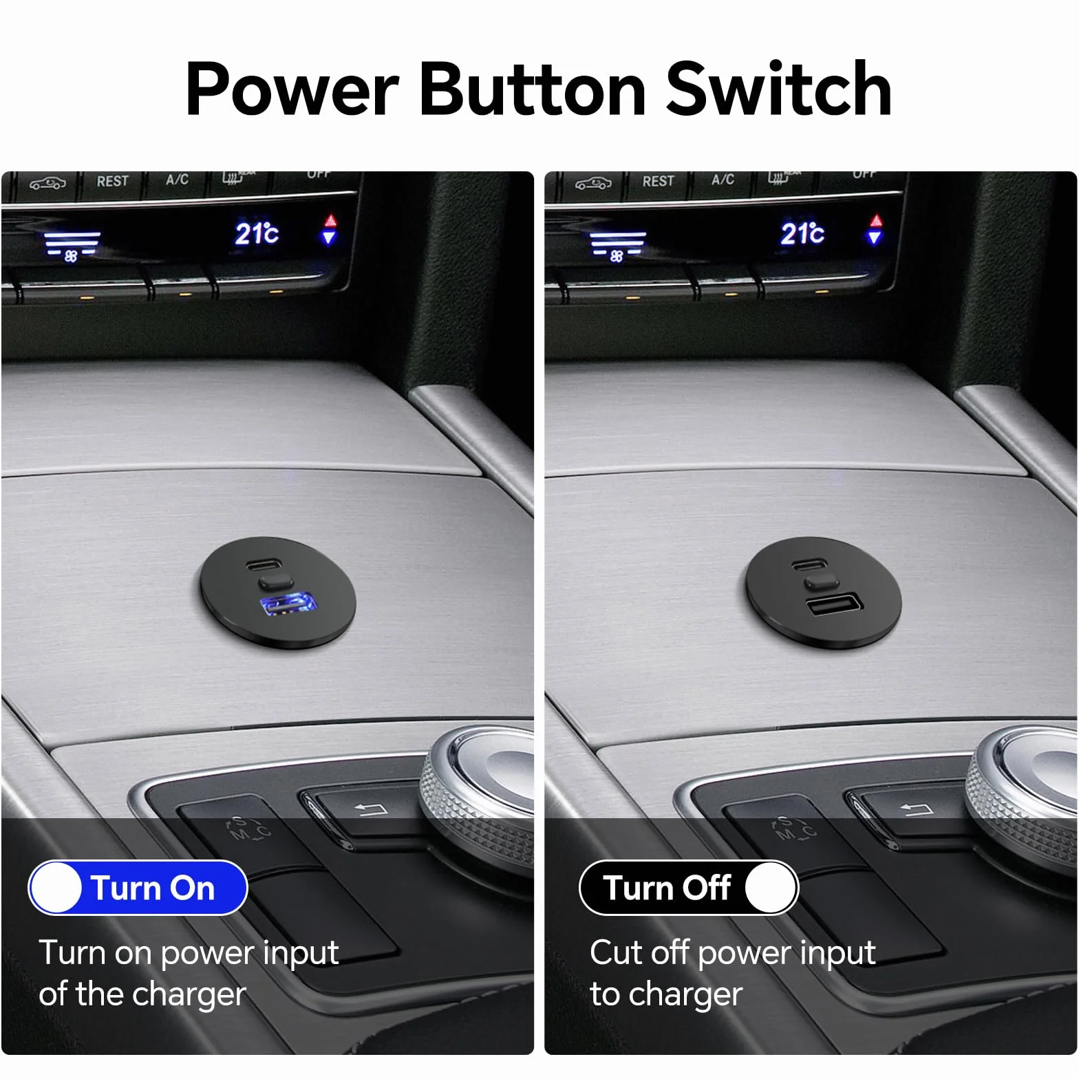 Acegoo Gniazdo USB C 12V Kamper 48W Aluminium Ładowarka samochodowa PD3.0 QC3.0 szybkie ładowanie 2 szt.