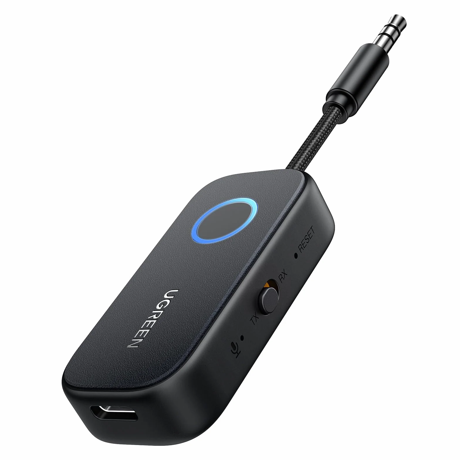 UGREEN aptX Bluetooth 5.3 adapter do AirPods lub słuchawek, podwójna para, bezprzewodowy 3,5 mm Aux Audio nadajnik/odbiornik do lotu, telewizora i samochodowego stereo