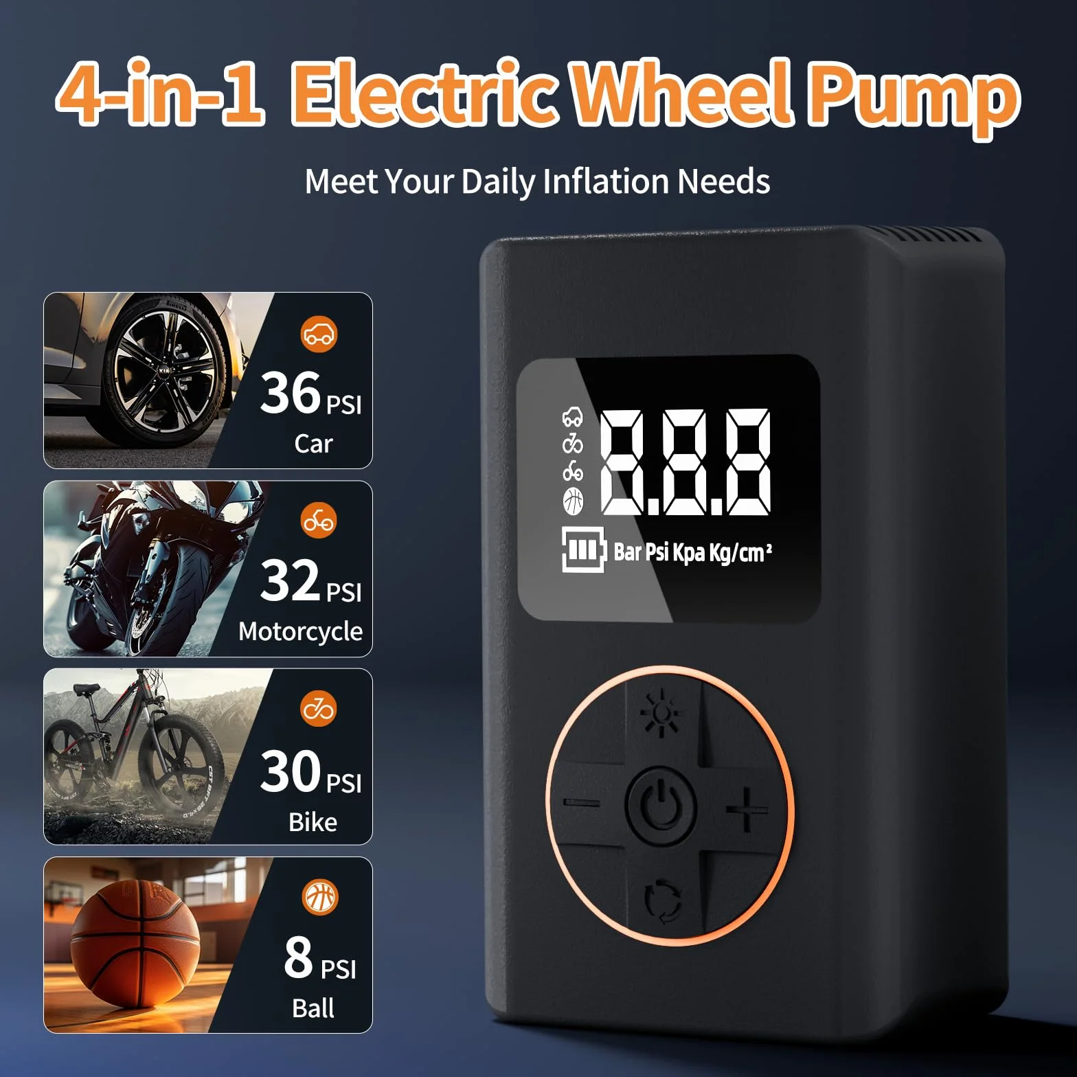 iHomara Elektryczna pompka rowerowa, 150 PSI, przenośna, z cyfrowym manometrem, do samochodu, roweru wyścigowego, górskiego, roweru elektrycznego, motocykla