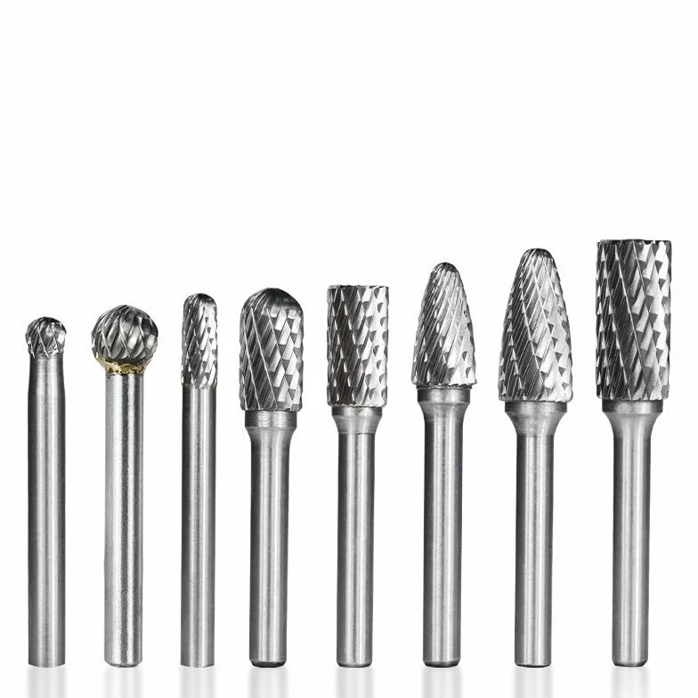 8 sztuk/zestaw 6mm-12mm wiertła z węglika spiekanego do grawerowania CNC 6mm nóż obrotowy pilnik obrotowy do metalowych narzędzi ręcznych