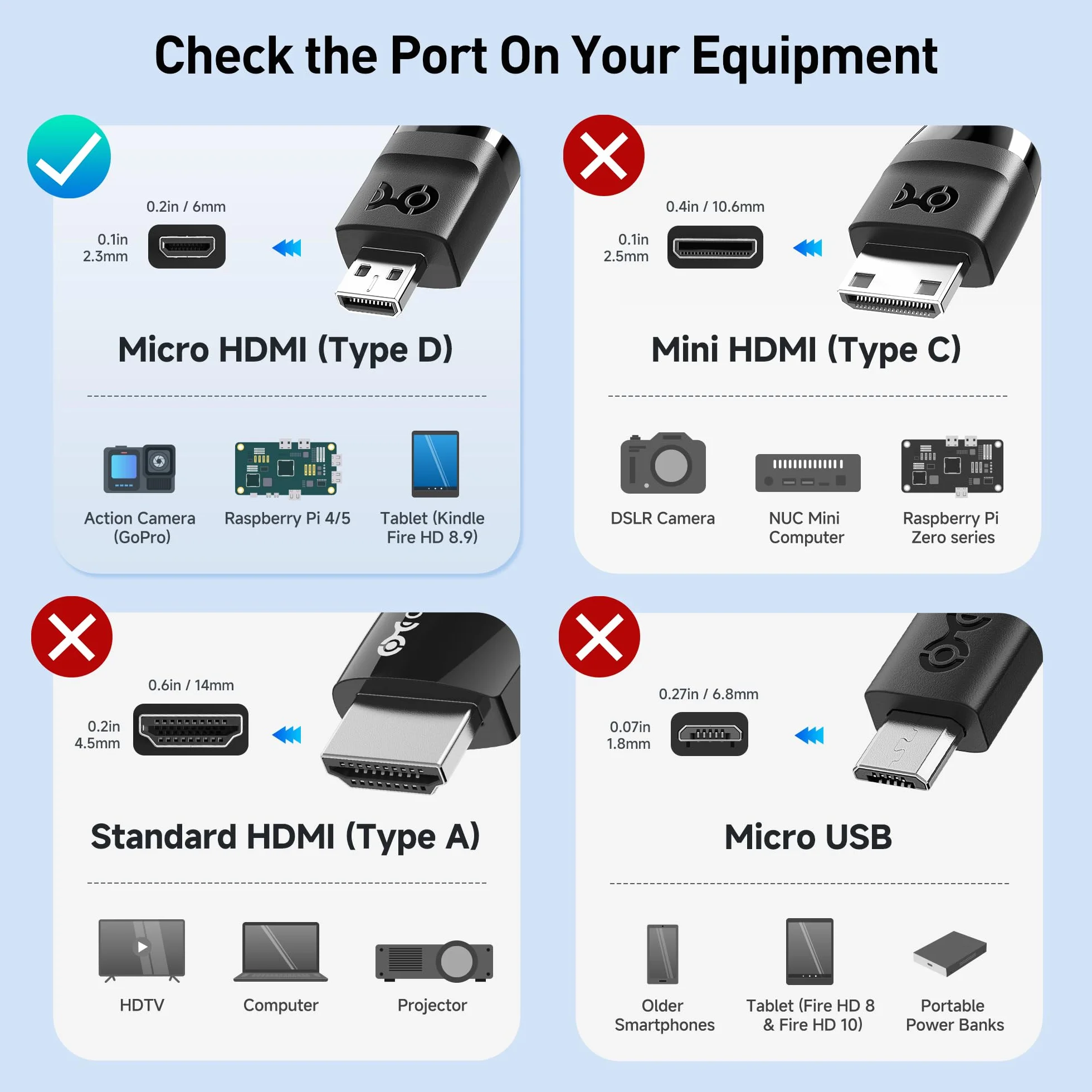 Cable Matters Kabel micro HDMI do HDMI 2.1 48 Gb/s 8K 2 m 8K 60 Hz 4K 240 Hz HDR