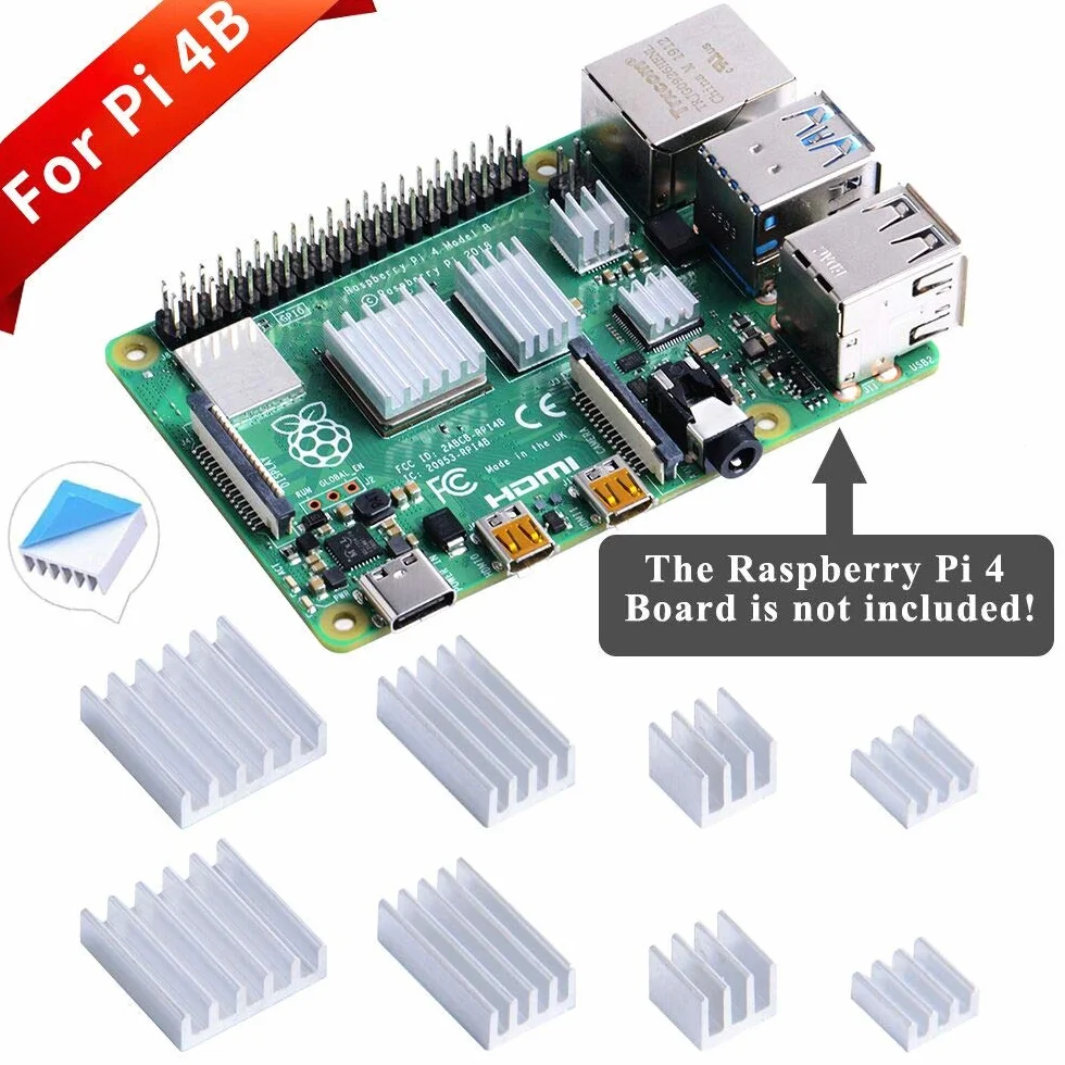 Raspberry Pi aluminiowe radiatory do Raspberry Pi 4 Model B 8 szt.