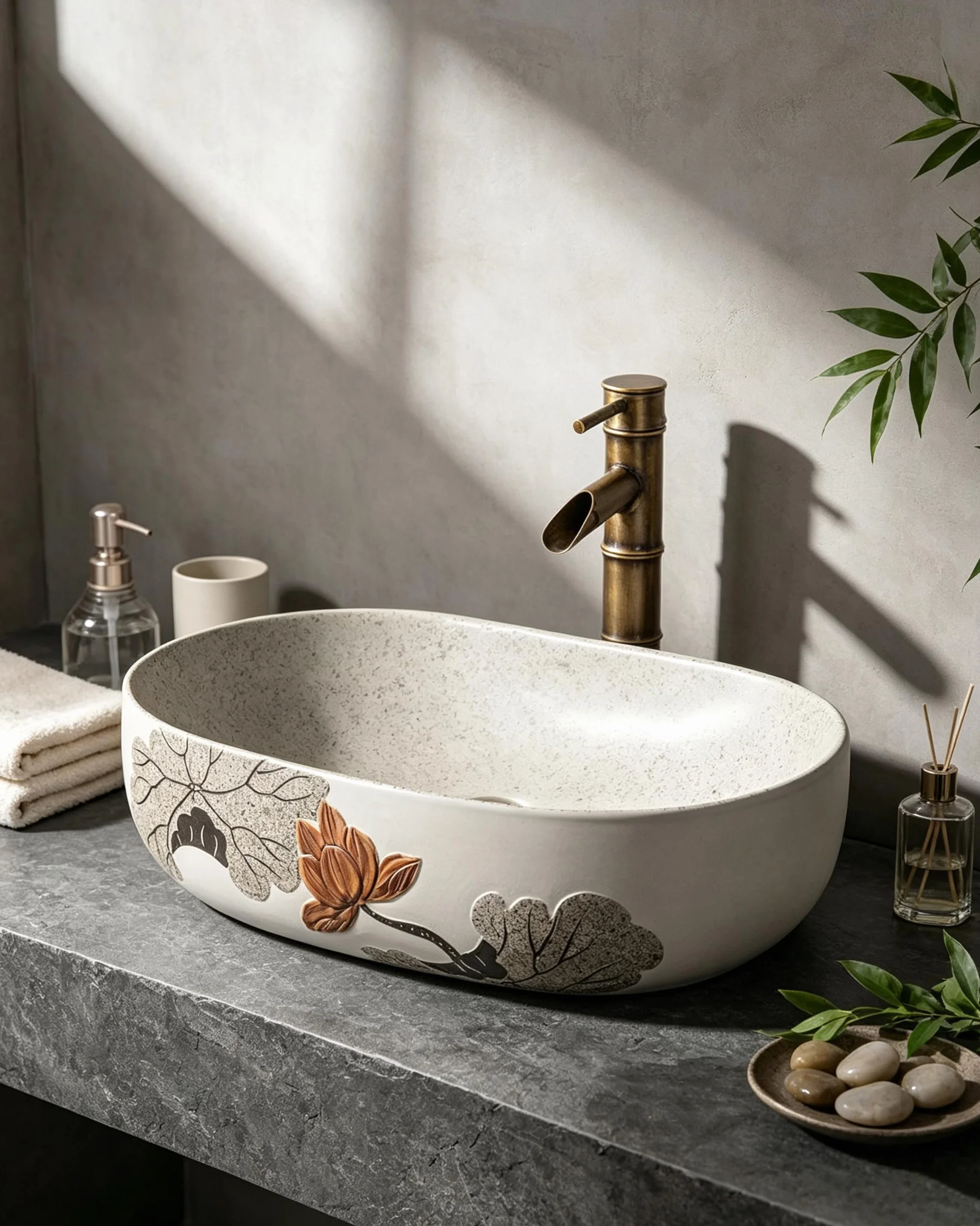 8 rozmiarów umywalek nablatowych w stylu vintage do zastosowań zewnętrznych z baterią ciepłą zimną wodą odpływem Mała owalna nablatowa Ceramiczna umywalka w stylu rustykalnym,A,59×41×14cm