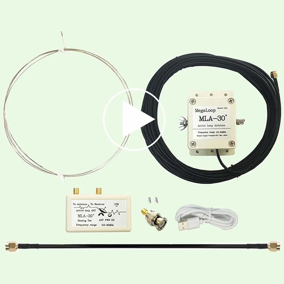 Antena MLA30+ Plus Loop Active 0,5-30 MHz AM FM zewnętrzna odporna na deszcz niski poziom hałasu krótkofalowa