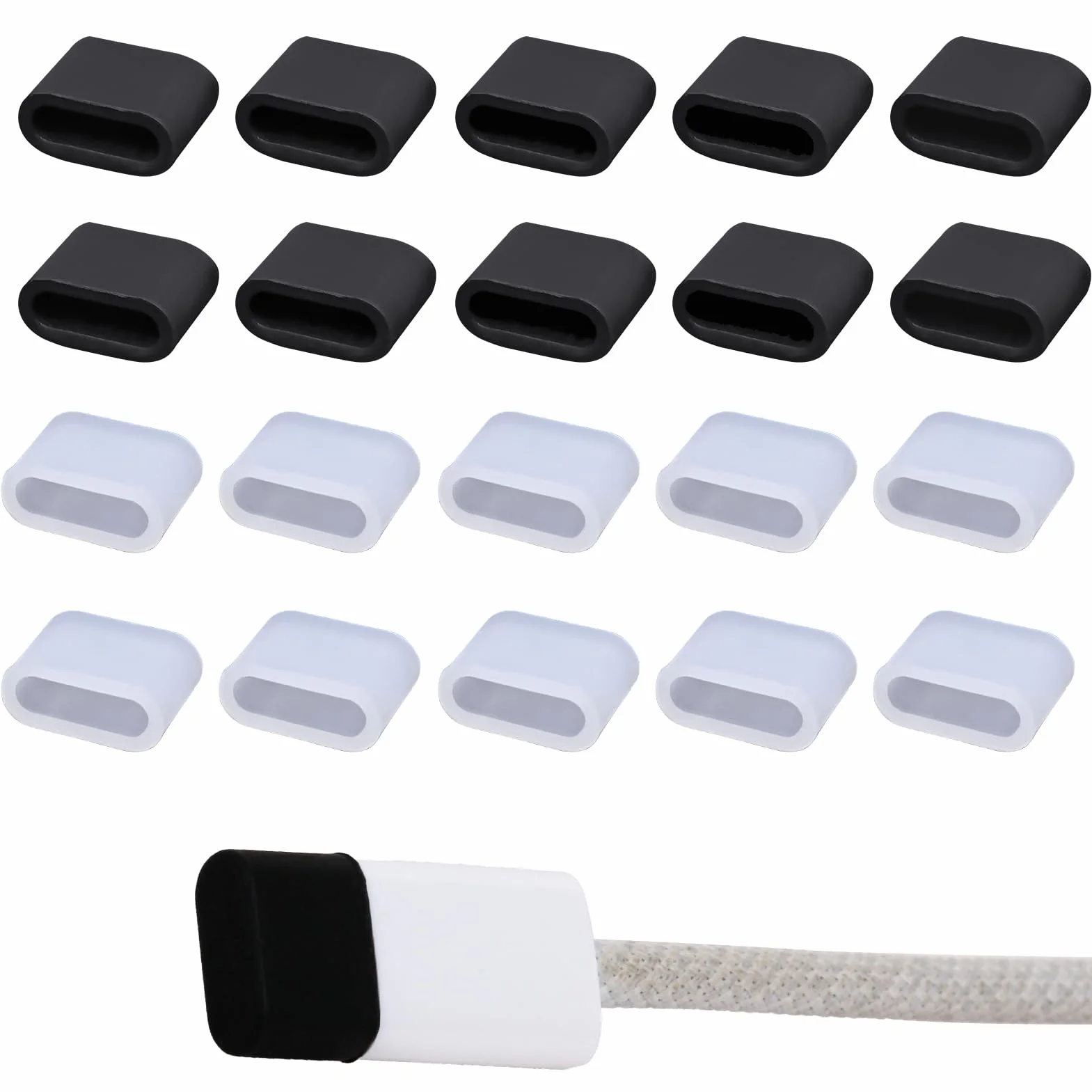 Nasadka ochronna USB-C 20 sztuk, pyłoszczelna osłona kabla, zaślepki USB typu C (czarna)