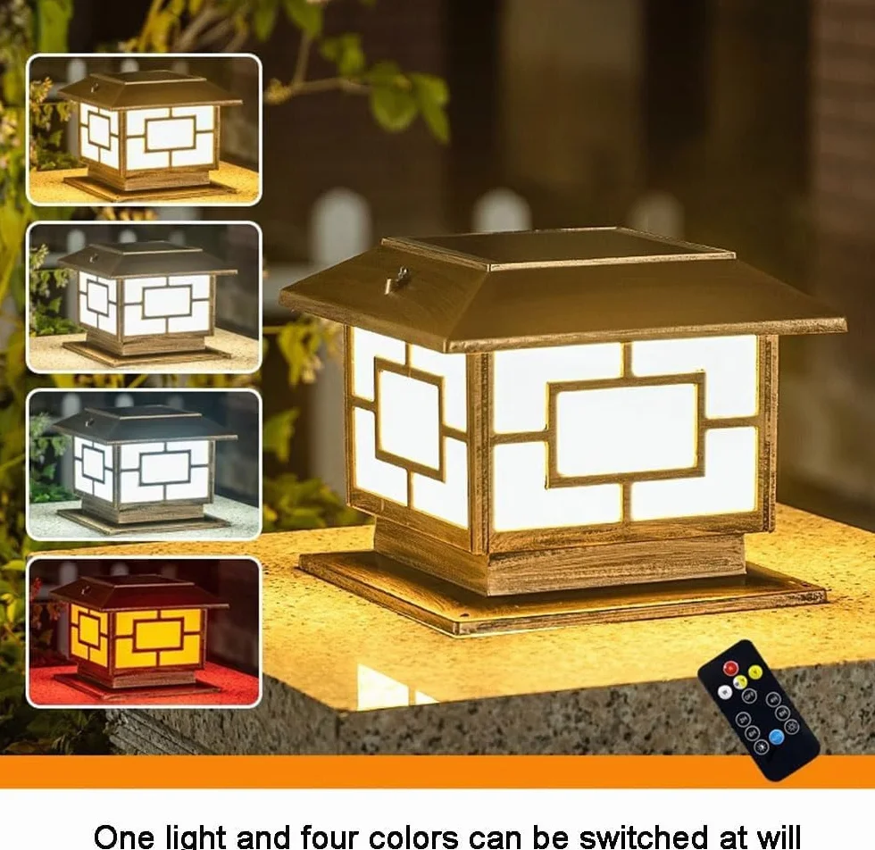 Solarne wodoodporne lampy słupkowe zewnętrzne oświetlenie ogrodzeniowe oświetlenie dekoracyjne willi oświetlenie krajobrazu oświetlenie tarasu ogród(Bronze,30CM)