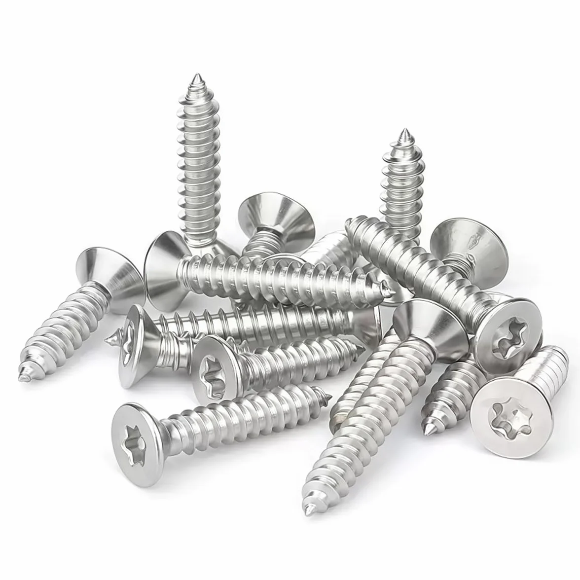 Drenky 100 szt. wkrętów do drewna torx 5x30 mm Stal nierdzewna A2 Wkręty do płyt wiórowych z pełnym gwintem i łbem stożkowym Wkręty samogwintujące Wkręty uniwersalne