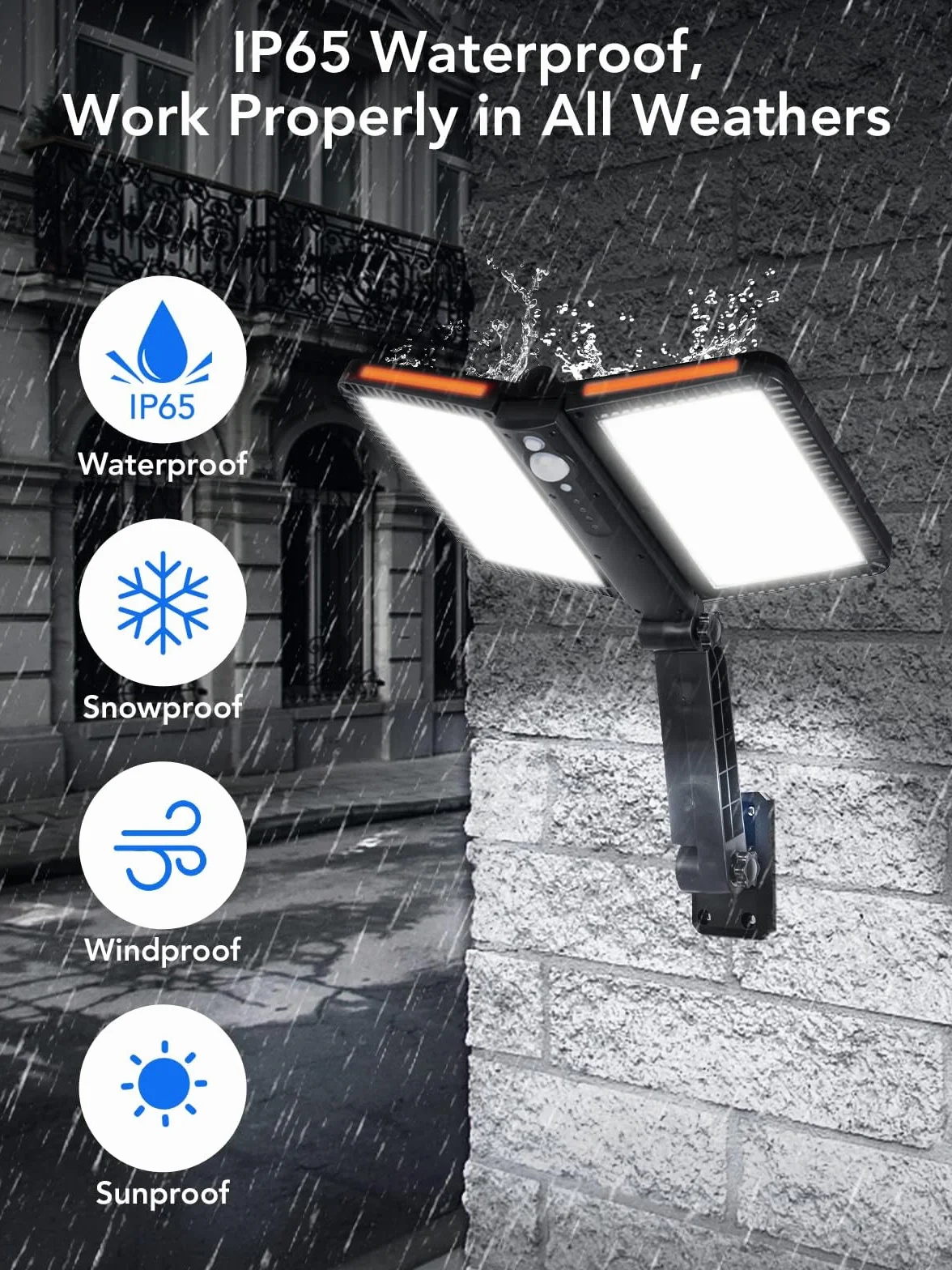Moman Zewnętrzna lampa słoneczna, 218 diod LED z czujnikiem ruchu, 5 trybów, składana, wodoodporna lampa solarna IP65, wydajne oświetlenie, 2 szt., światło słoneczne, oświetlenie zewnętrzne