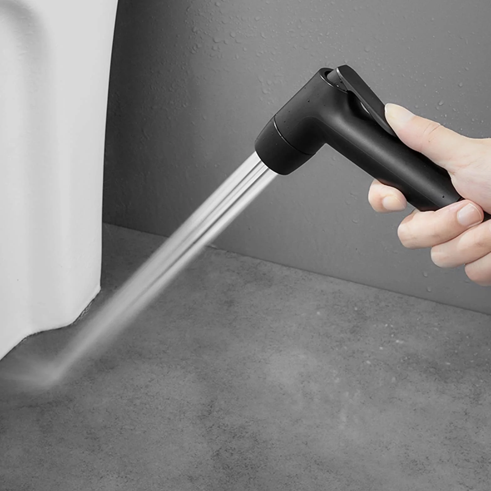 Ręczny opryskiwacz bidetowy czarny łazienkowy rozpylacz do pieluch bateria prysznicowa bidet toaleta głowica prysznicowa czarna opryskiwacz ze stali nierdzewnej czyszczenie toalety, czarny B (czarny A