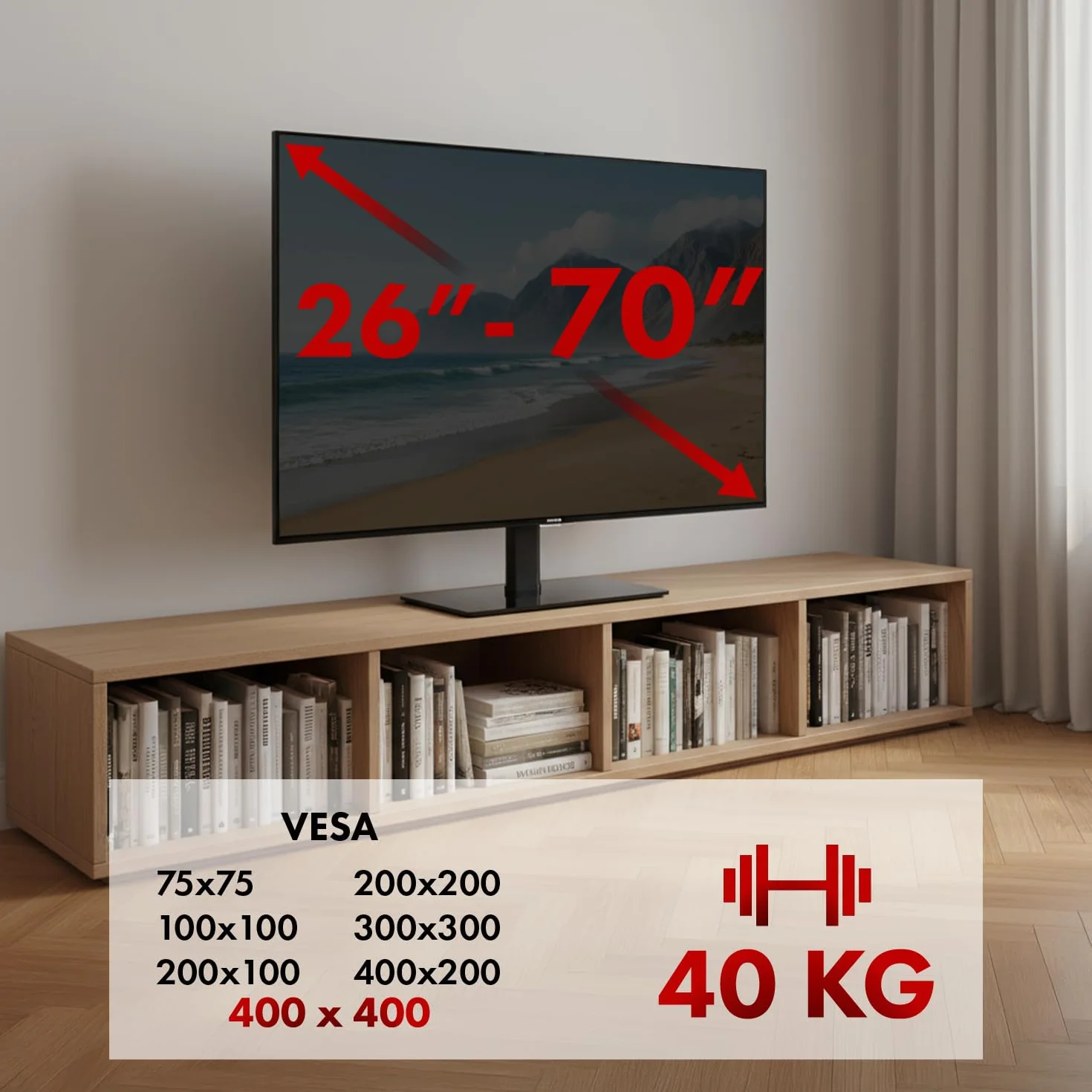 Maclean MC-450 stojak na telewizor 32-65" 40 kg VESA 400x400 regulacja wysokości