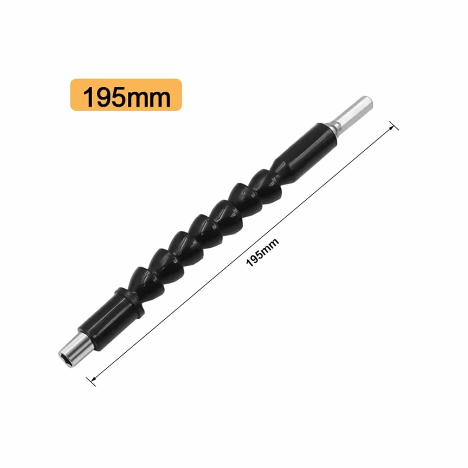 Elastyczne wiertło Elastyczny uchwyt na bity do wkrętaków z przedłużeniem wału do wiertarki elektronicznej 195 mm 250 mm 295 mm(195mm Black)