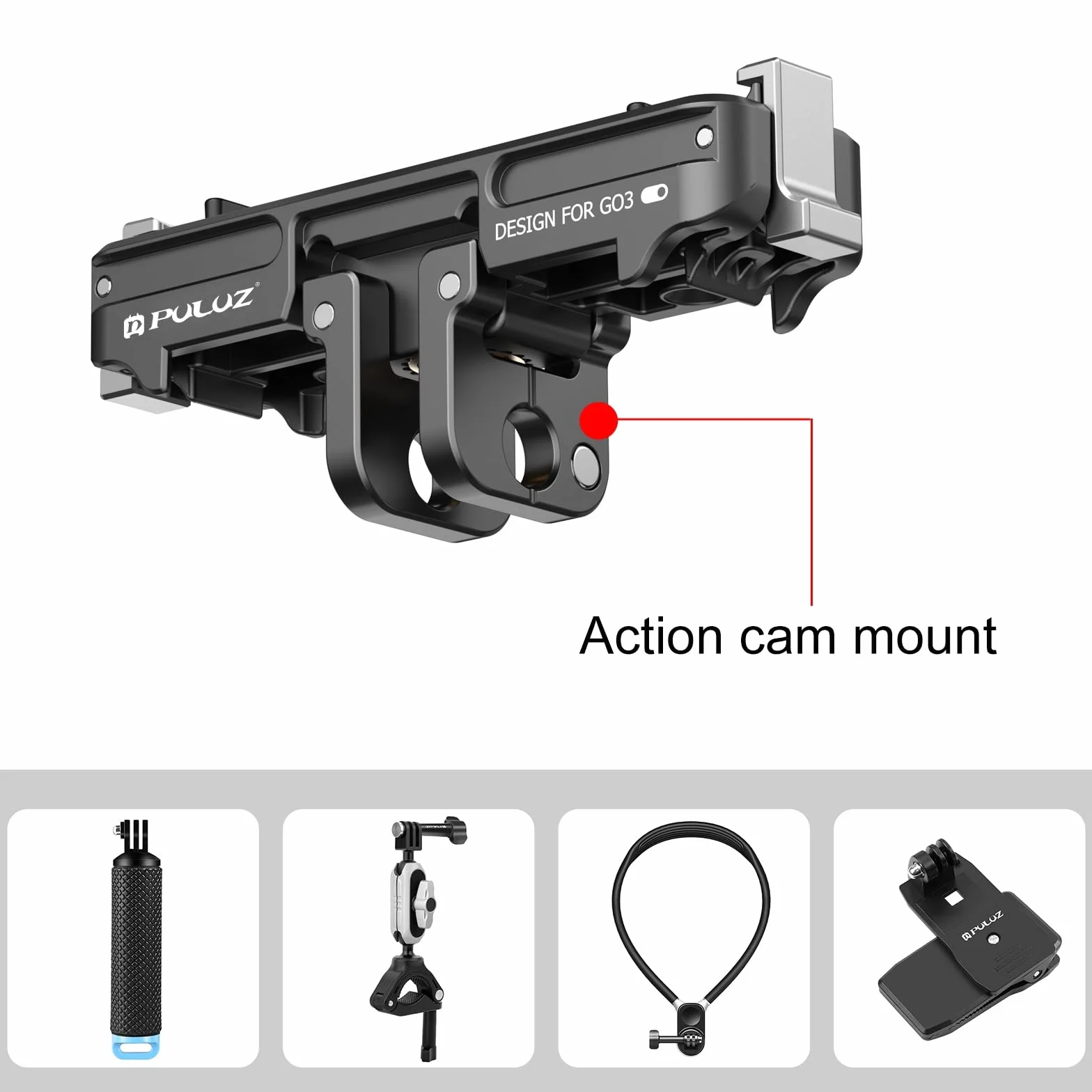 PULUZ Szybkozłączka do Insta360 GO 3S, magnetyczny stojak składany z gwintem 1/4