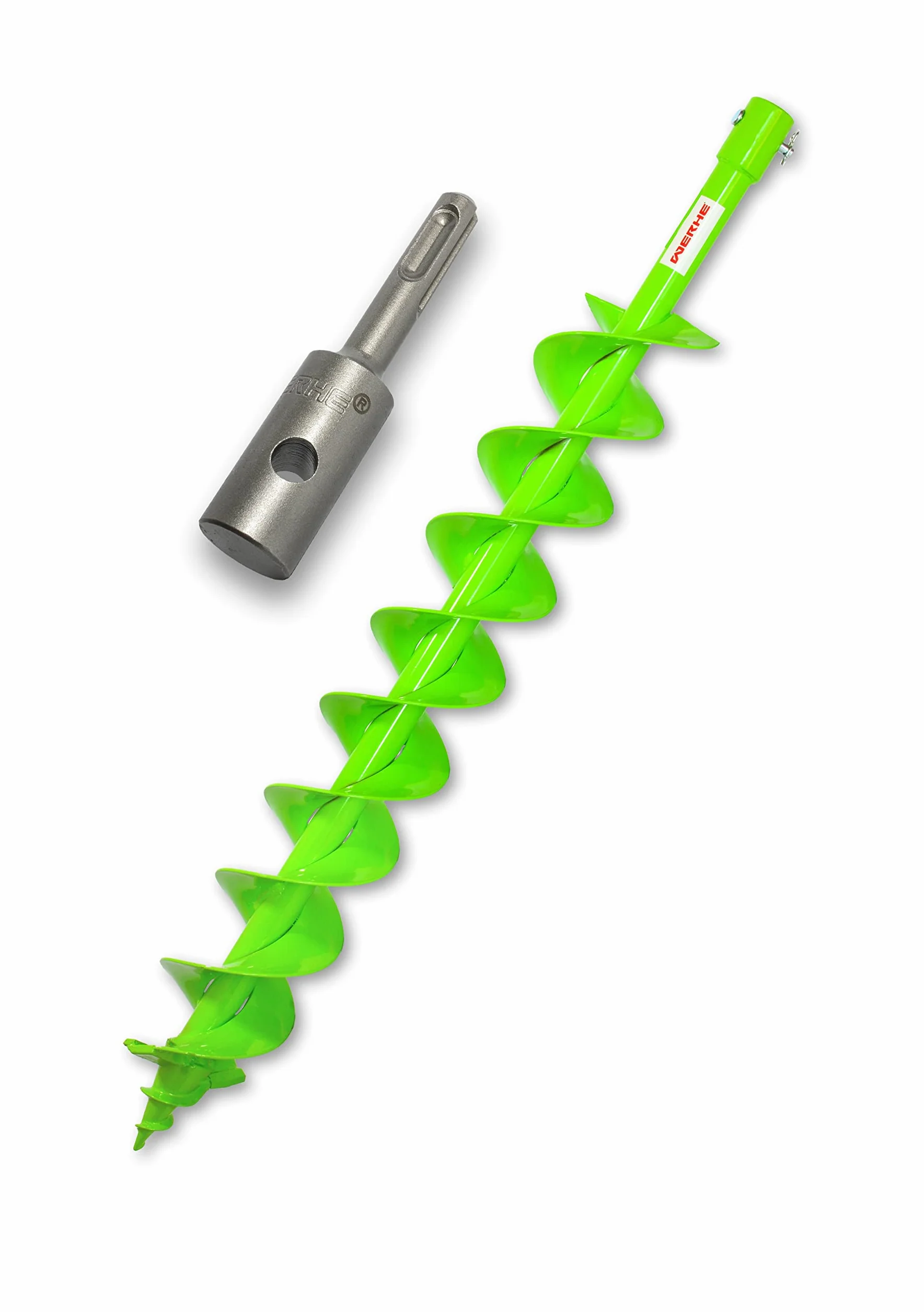 WERHE świder ziemny z podwójną spiralą Ø 80 mm, długość 80 cm, stal | ostrza z węglika, możliwość ostrzenia, długość robocza 60 cm, waga 2,4 kg, do budowy ogrodzeń, sadzenie drzew