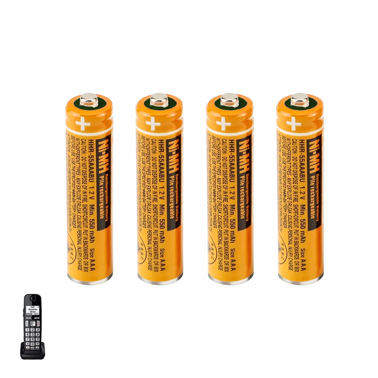 Zestaw 4 baterii AAA do Panasonic Gigaset, 550 mah 1,2V HHR-55AAABU Ni-MH Bateria do telefonu bezprzewodowego
