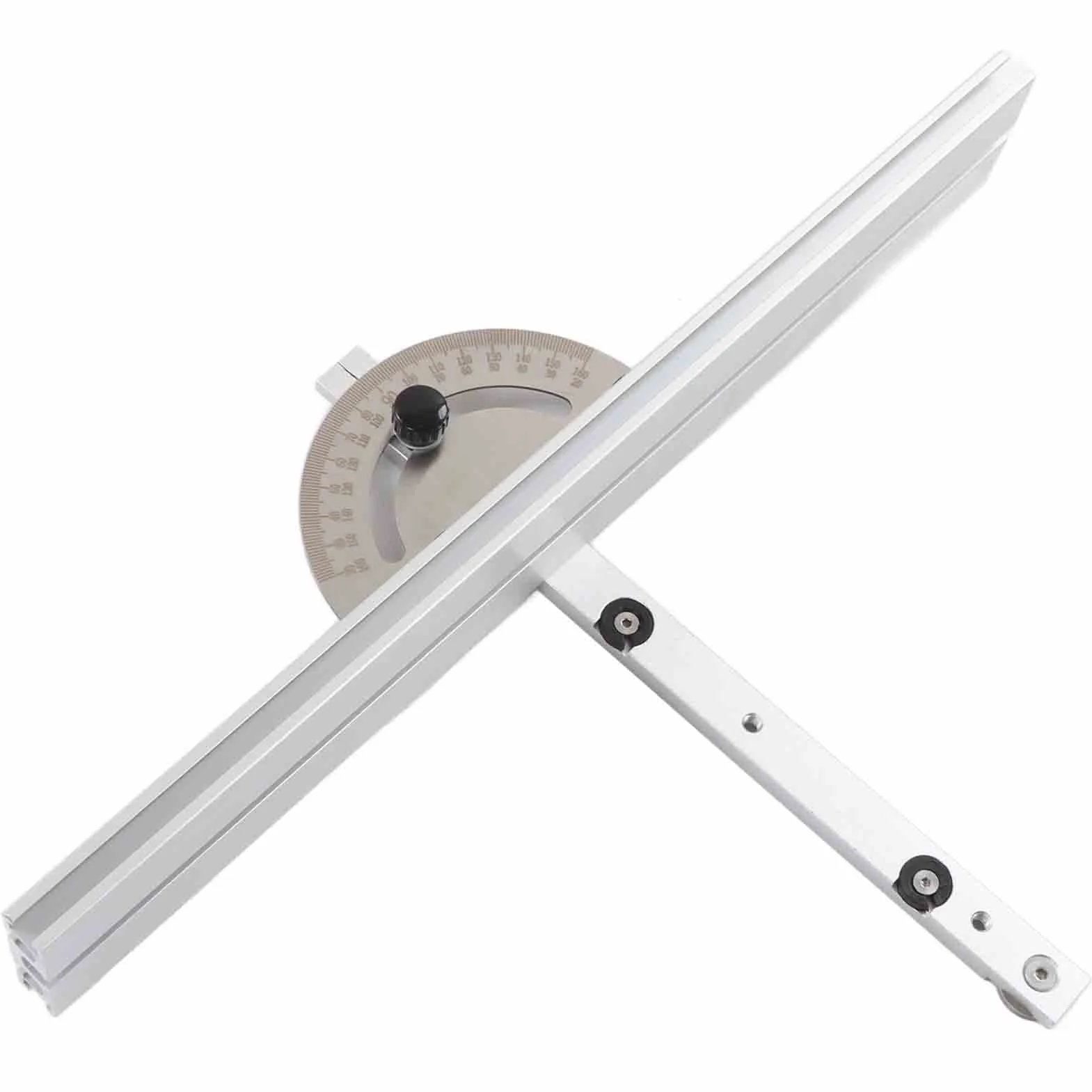 Precyzyjny Kątomierz z aluminiową prowadnicą kątową, Piła Stołowa ze Stopu Aluminium Precyzyjny Kątomierz ze skalą do pił Stołowych, pił Taśmowych, Stołów Frezarskich, Frezarek