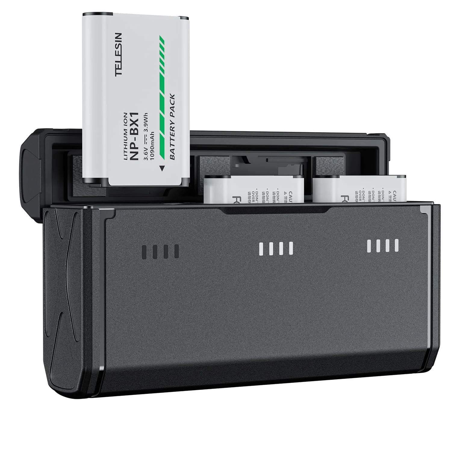 TELESIN Zestaw 2 baterii NP-BX1 i 3-kanałowa ładowarka do Sony NP-BX1, ZV-1, ZV-1 II, Cyber-Shot DSC-HX80, HX90V, HX95, HX99, RX1, RX1R II, RX100, FF DR-X300, HDR-AS50