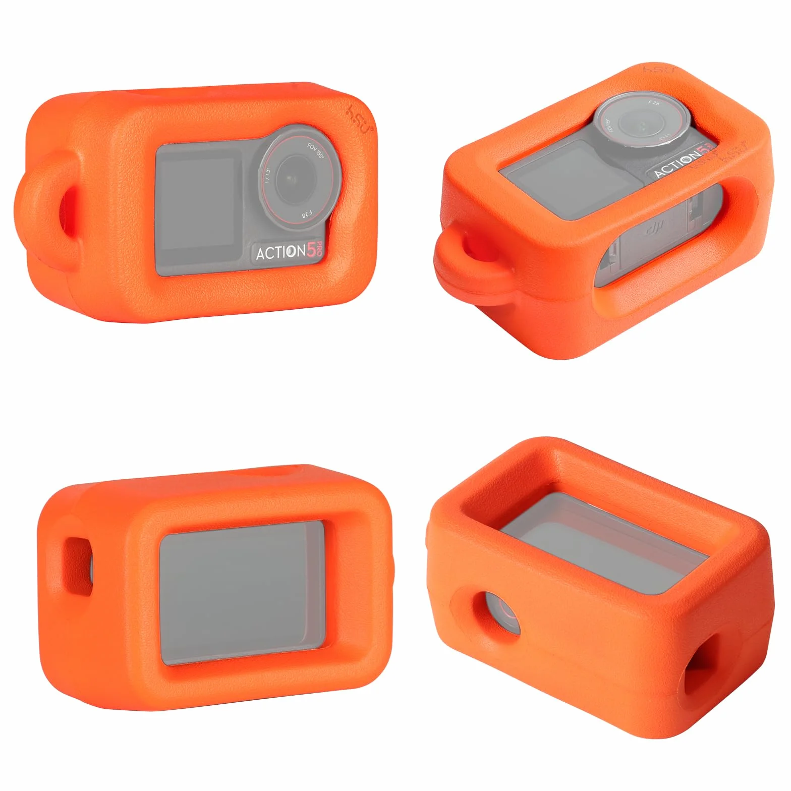 HSU Pływające etui do Osmo Action 5 Pro, akcesoria do Osmo Action 4/3, sportów wodnych, surfingu, pływania, nurkowania (pomarańczowe)