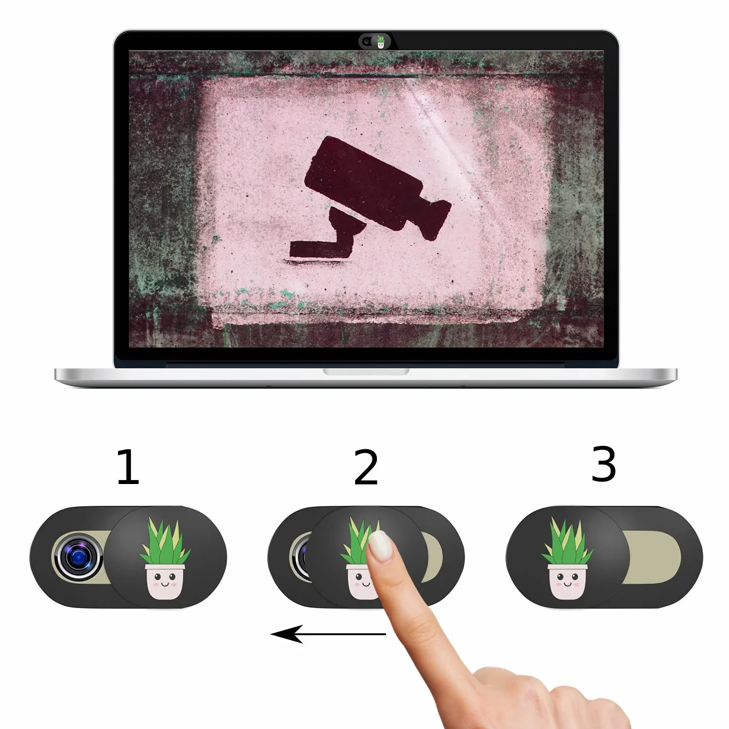 Osłona na kamerę laptopa ultracienka czarna zestaw 6 szt.