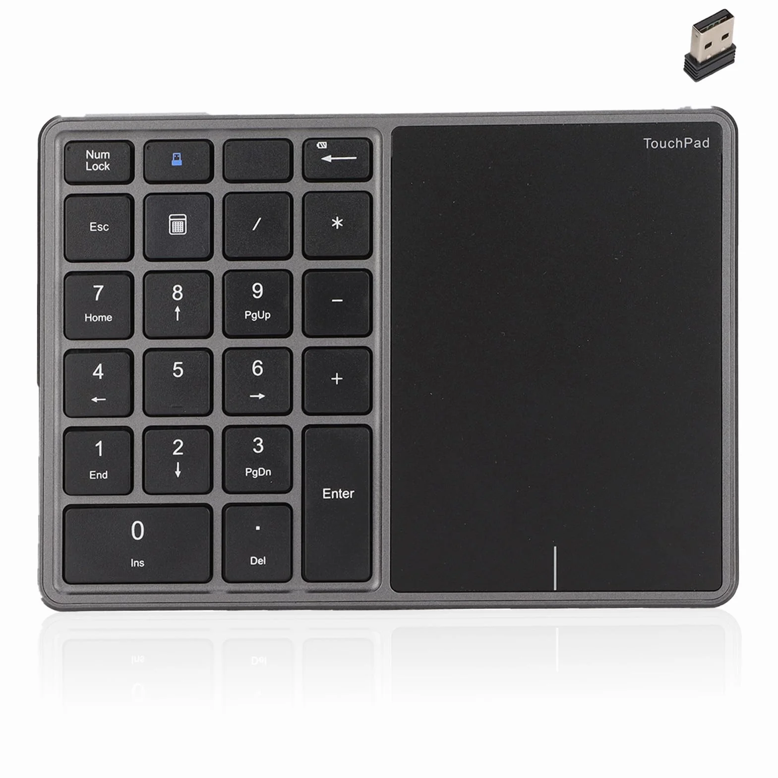 Bezprzewodowa klawiatura numeryczna z touchpadem, blok numeryczny Bluetooth do laptopa, 22 przyciski, bezprzewodowa klawiatura numeryczna BT Dual Mode Numeric Keypad, 2,4 G 2 w 1, przenośna klawiatura