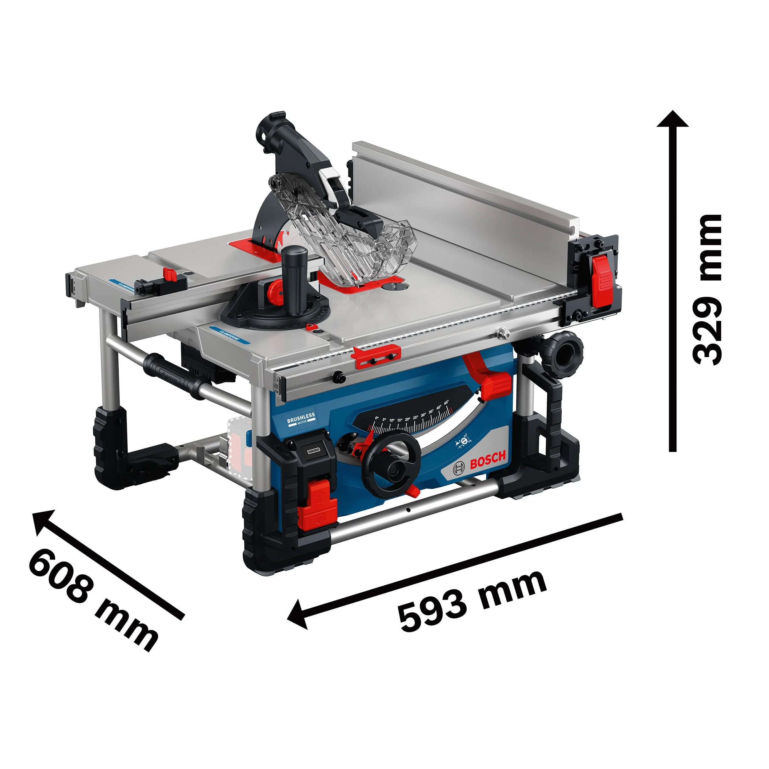 Bosch Professional 18V System Akumulatorowa stołowa piła tarczowa GTS 18V-70 (tarcza pilarska Optiline Wood, prowadnica kątowa, drążek prowadzący, klucz oczkowy, pokrywa ochronna, 2 adaptery)
