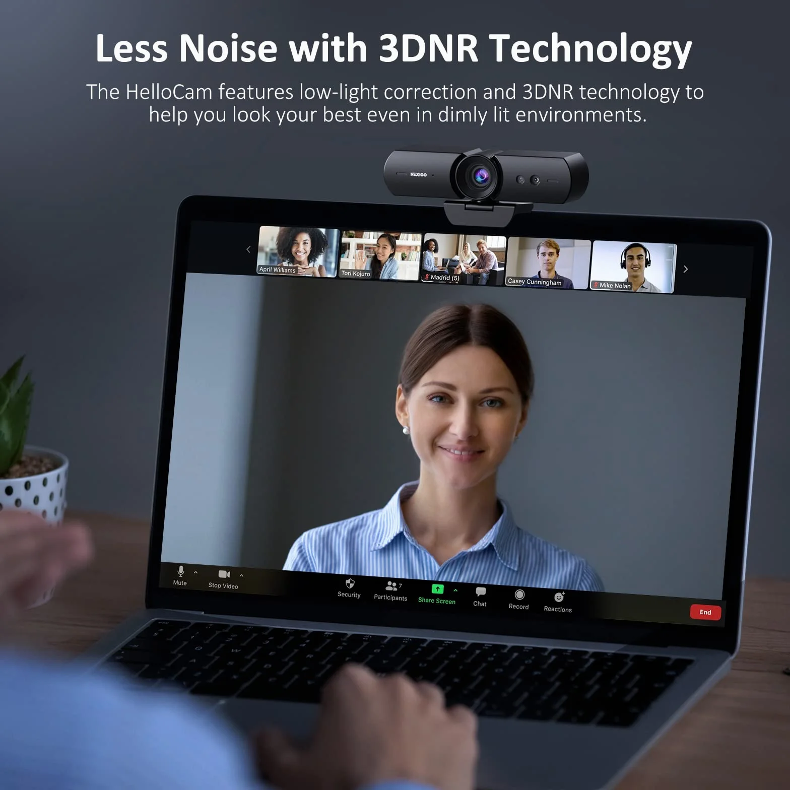 NexiGo HelloCam kamera internetowa 1080p Windows Hello mikrofon automatyczna migawka USB