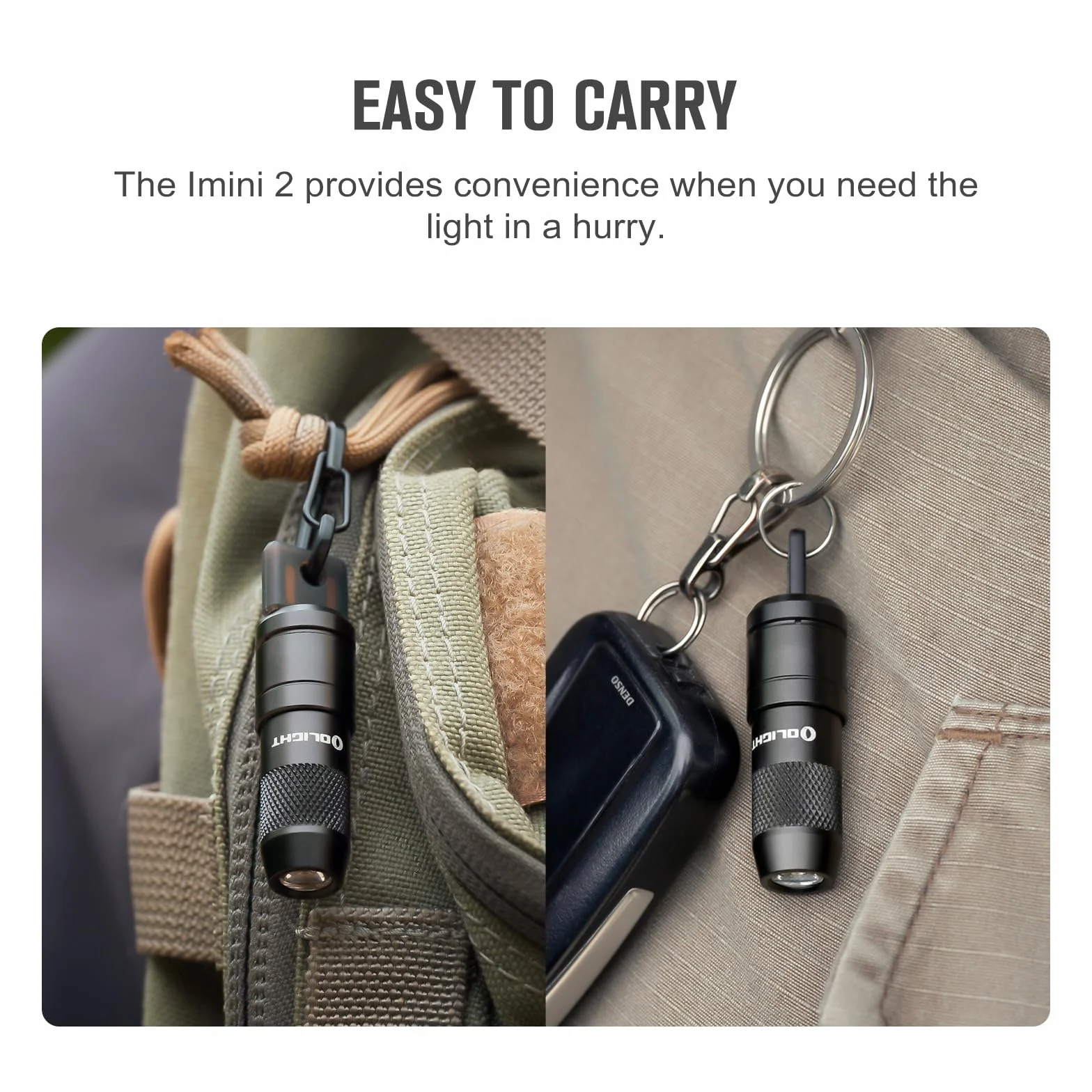 OLIGHT iMini 2 Mini LED USB ładowalna latarka brelok do kluczy z magnetyczną podstawą, 50LM 19,5g EOS brelok do kluczy lampa ręczna, IPX6 mała latarka kempingowa Czarny