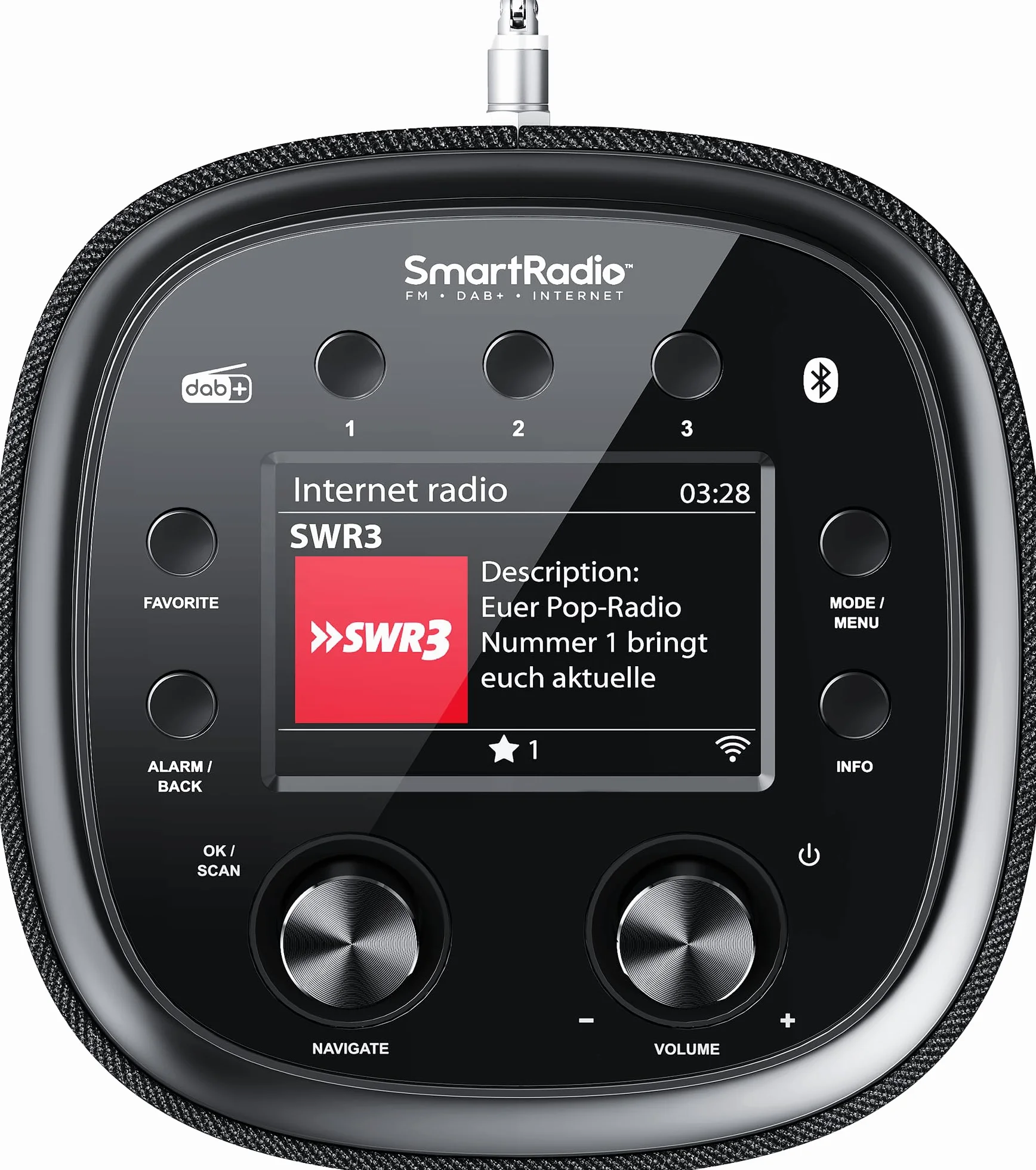 KENWOOD CR-ST500S - designerskie radio Smart z kolorowym wyświetlaczem TFT 4", WiFi radio internetowe, DAB+, UKW, Spotify (HiFi), Deezer, Bluetooth, 30 W RMS stereo, zintegrowany subwoofer, pilot