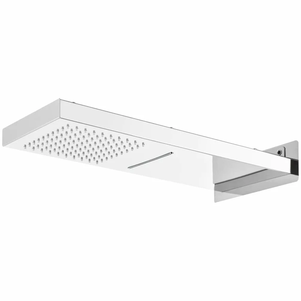 System prysznicowy ze stali nierdzewnej 201 srebrny z kwadratową głowicą prysznicową, słuchawką prysznicową i wężem 150 cm do łazienki, wellness i łatwe czyszczenie, w zestawie akcesoria