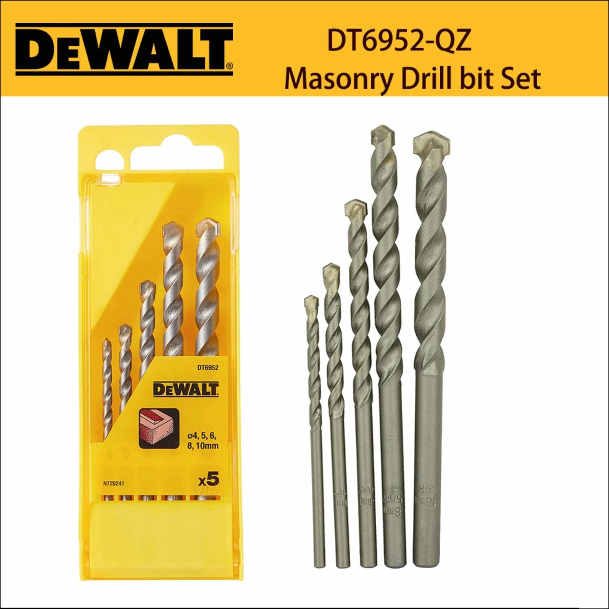 Dewalt Dt6952-Qz Wiertło, Srebrny, 5 Sztuk