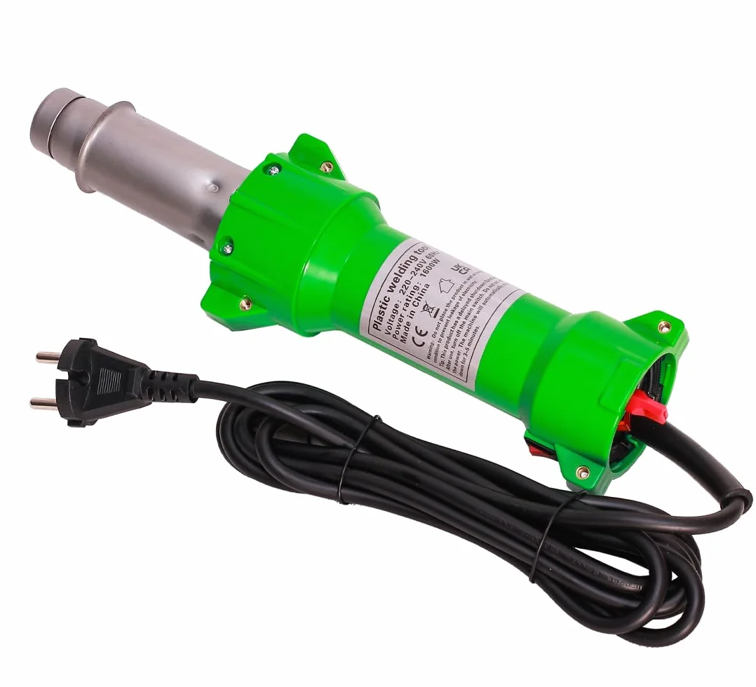 1600 W Termiczny pistolet spawalniczy do tworzyw sztucznych Lutownica na gorące powietrze, z dyszami, ze światłem LED, z silikonowym wałkiem do szycia i mosiężnym wałkiem do szycia