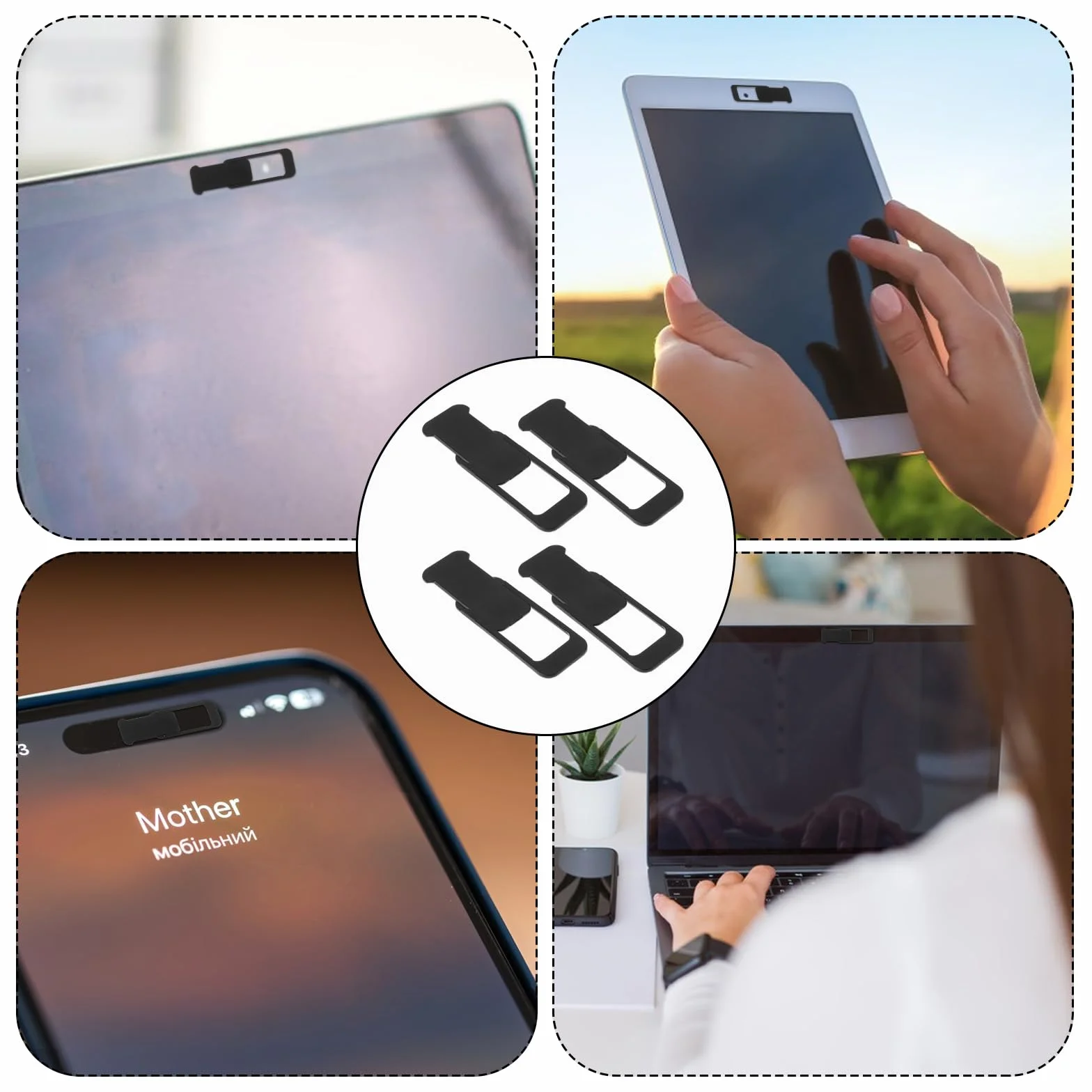 Amabro osłona na kamerę laptopa ochrona prywatności czarna