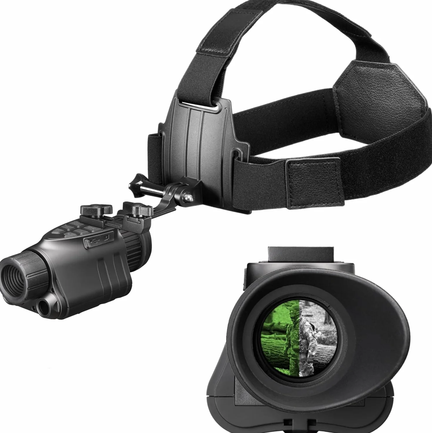 Nightfox Prowl Night Vision Monocular 32GB HD Recording 1x Magnification 54° Wide FOV Dual IR 850 & 940nm Helmet Mounted
