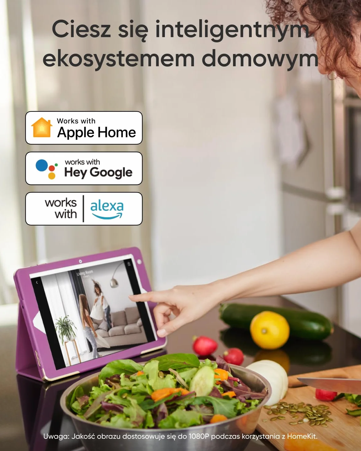 Kamera wewnętrzna eufy E30, najnowsza generacja, kamera bezpieczeństwa 4K UHD, 360 stopni obrotu i pochylenia, noktowizor w kolorze, automatyczne śledzenie ludzi/zwierząt, kompatybilny z Homekit