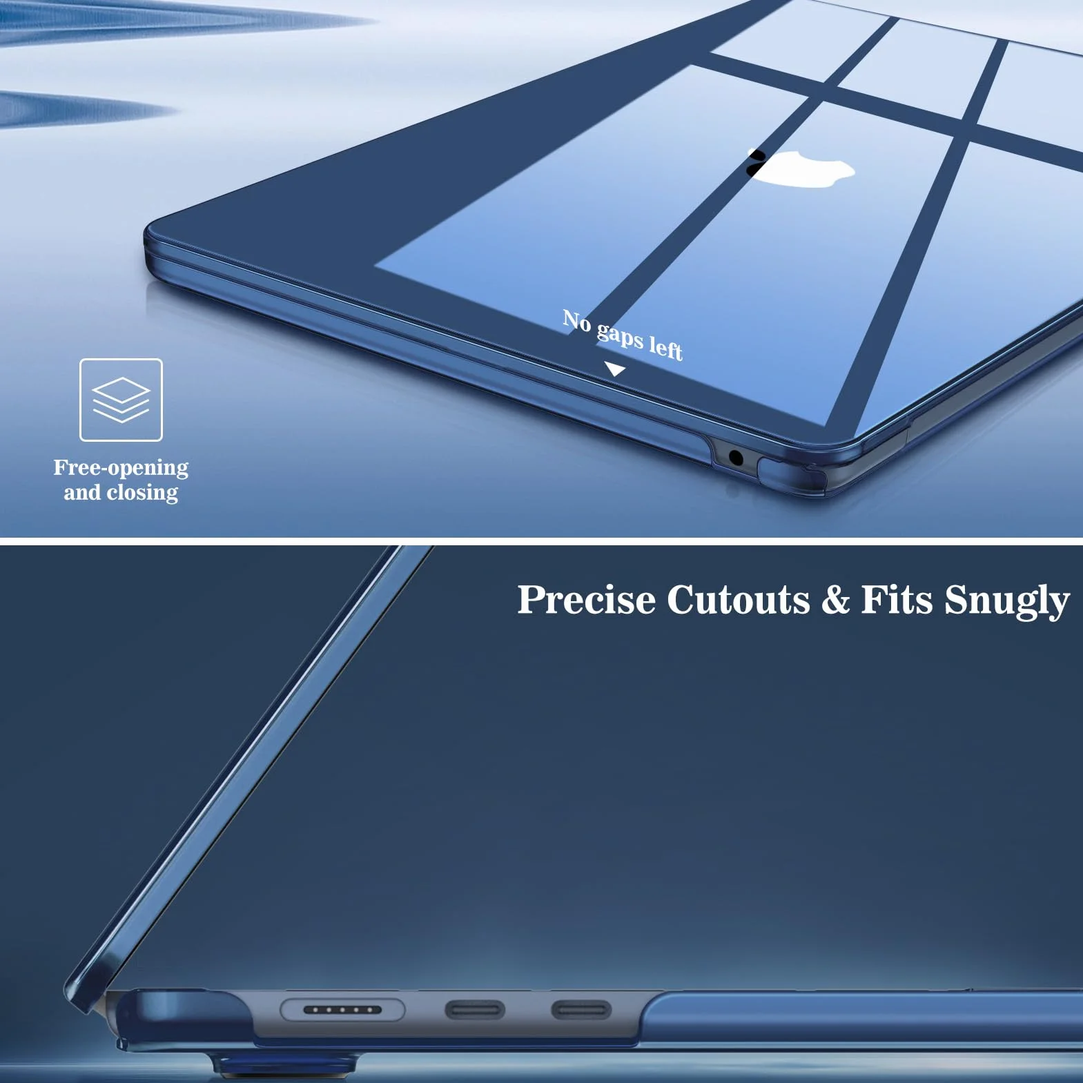 Fintie Etui ochronne do MacBook Air 15 cali M5 M4 M3 M2 A3448 A3241 A3114 A2941 kryształowe czarne