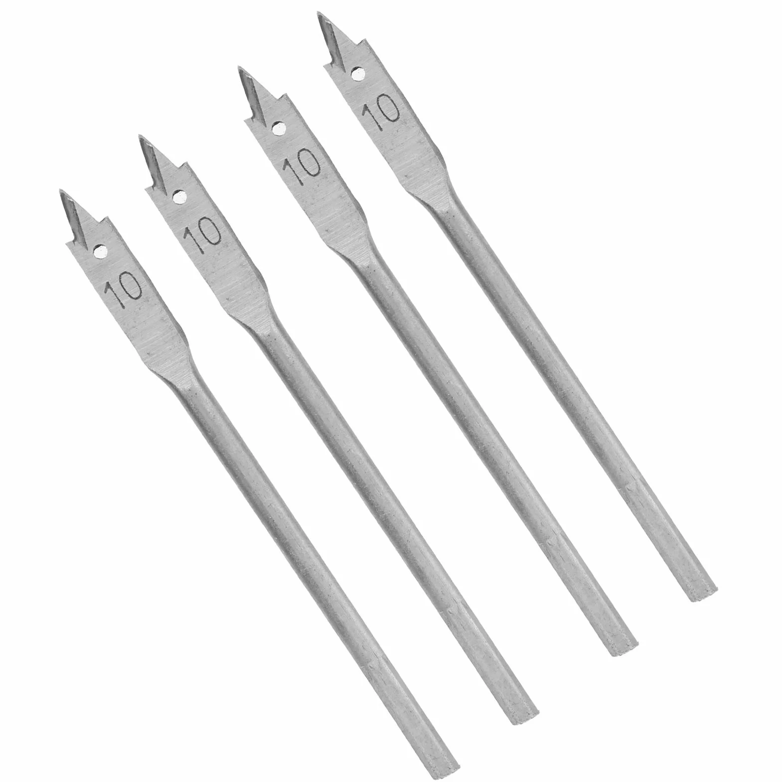 4 szt. Zestaw wierteł łopatkowych, 12 mm płaskie wiertło do drewna, wiosło ze stali wysokowęglowej płaskie bity otwieracz do otworów w drewnie DIY narzędzia do wiercenia (10 mm)