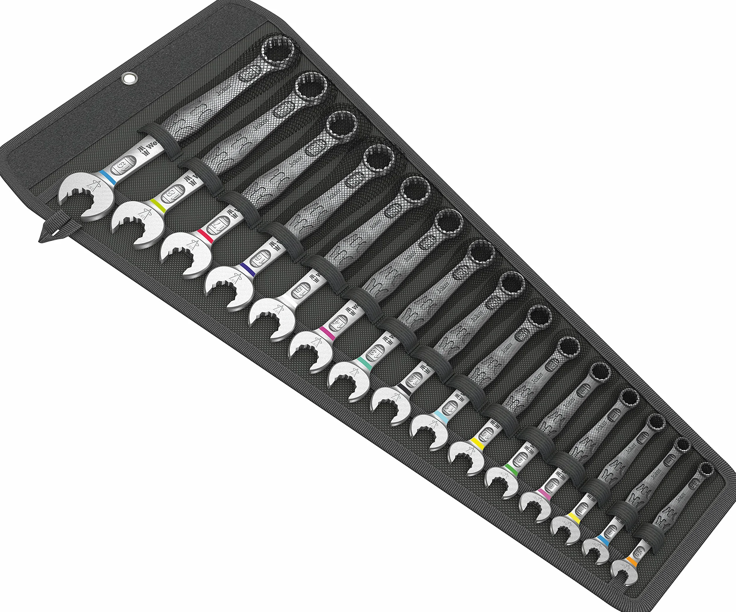 Wera 6003 Joker 15 Set 1 Zestaw Kluczy Płasko-Oczkowych, Srebrny/Czarny, 15-częściowy