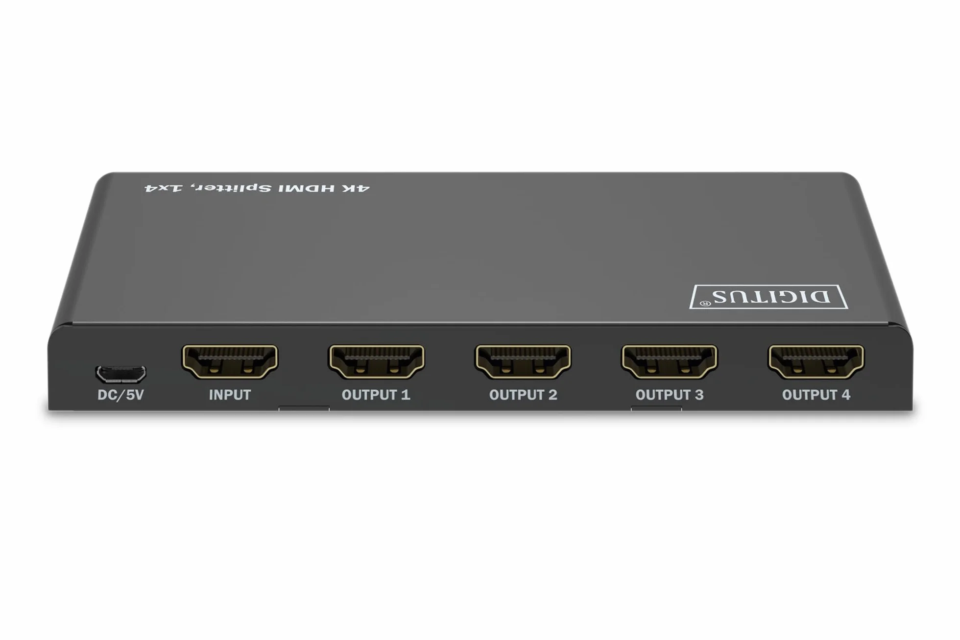 DIGITUS DS-55337 Rozdzielacz HDMI 1x4 - Wejście: 1-port/Wyjście: 4-port - UHD 4K/60 Hz HDTV: 3840 x 2160p - HDCP 2.2 - HDR, Deep Colour, przełącznik EDID, DTS, Dolby Digital, LPCM