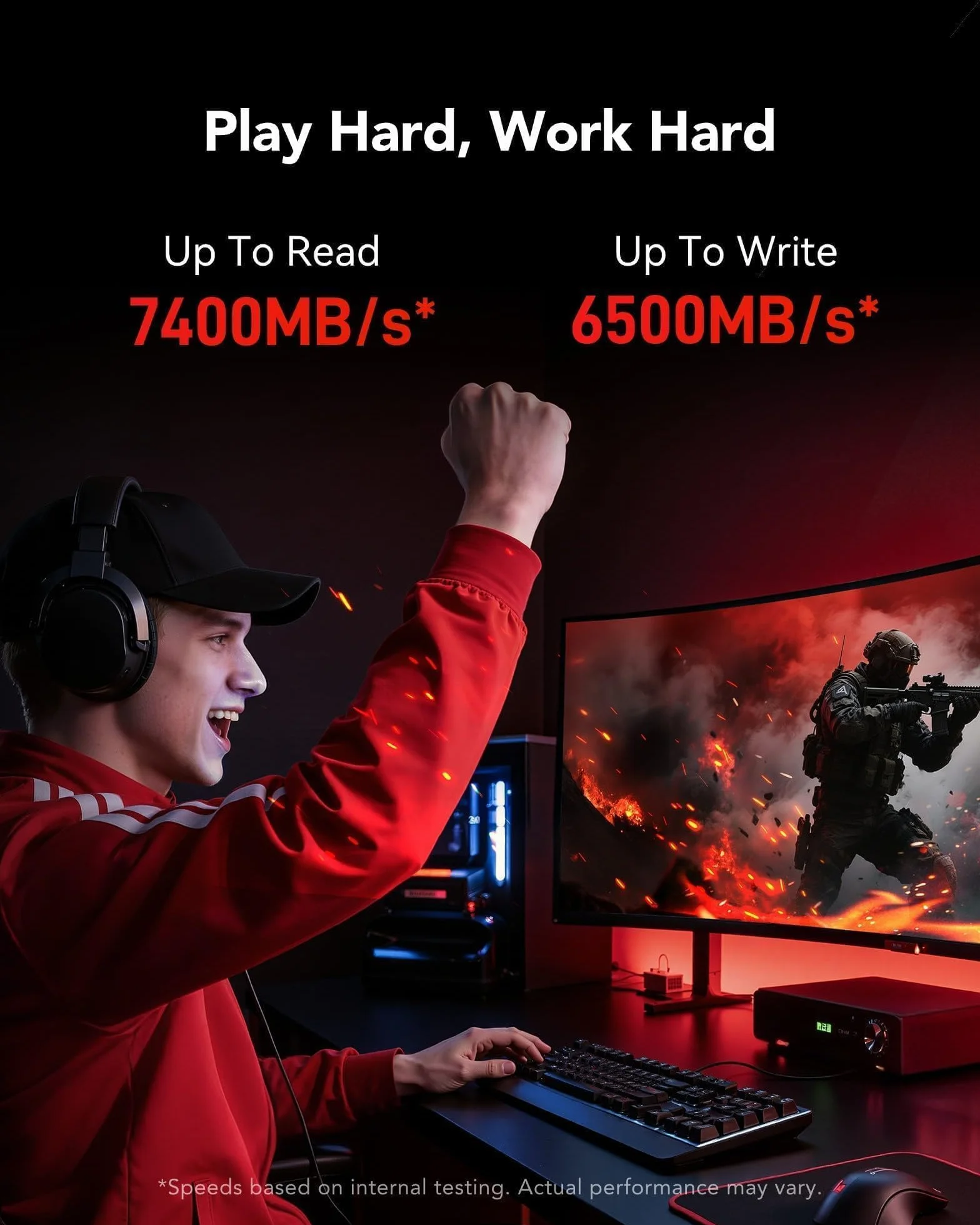 Lexar ARES 2 TB SSD M.2 2280 PCIe Gen4x4 NVMe wewnętrzny dysk SSD 7400 MB/s odczyt 6500 MB/s zapis