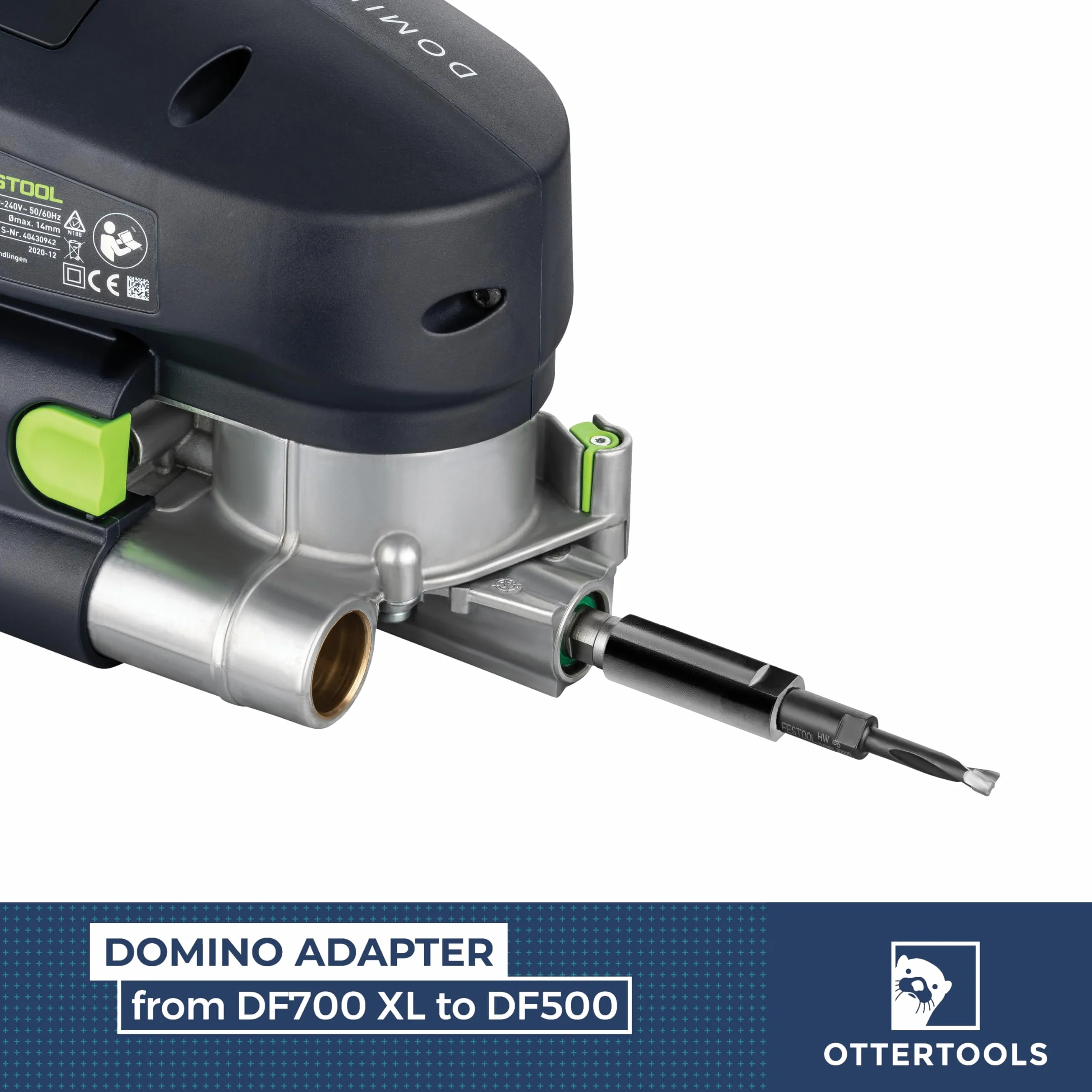 Adapter Domino DA01 adaptuje frez DF500 do DF700 kompatybilny z Festool Domino DF700