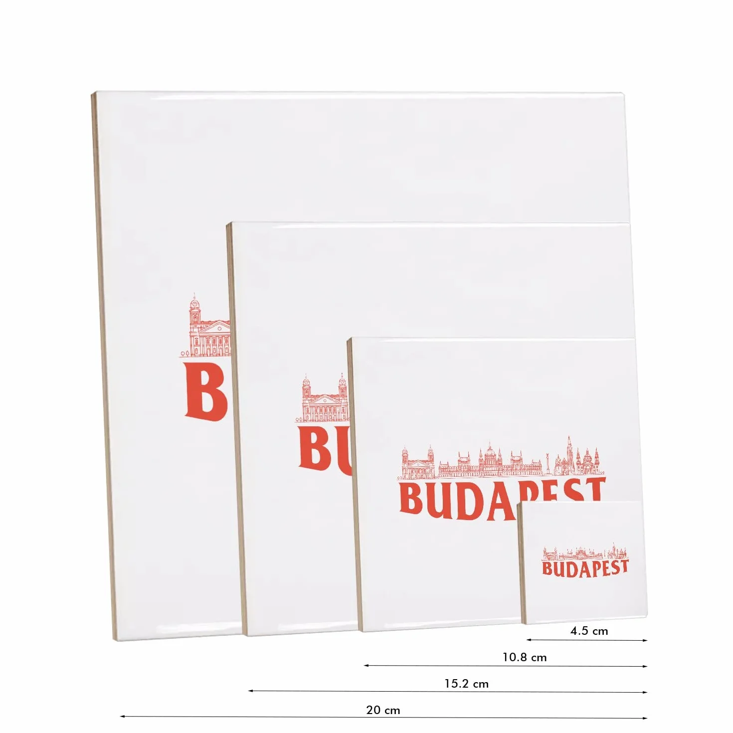 Fantastyczna Ceramiczna Płytka Dekoracyjna 10,8 x 10,8 cm - Budapeszt Minimalistyczny Podróż Węgry Turystyka