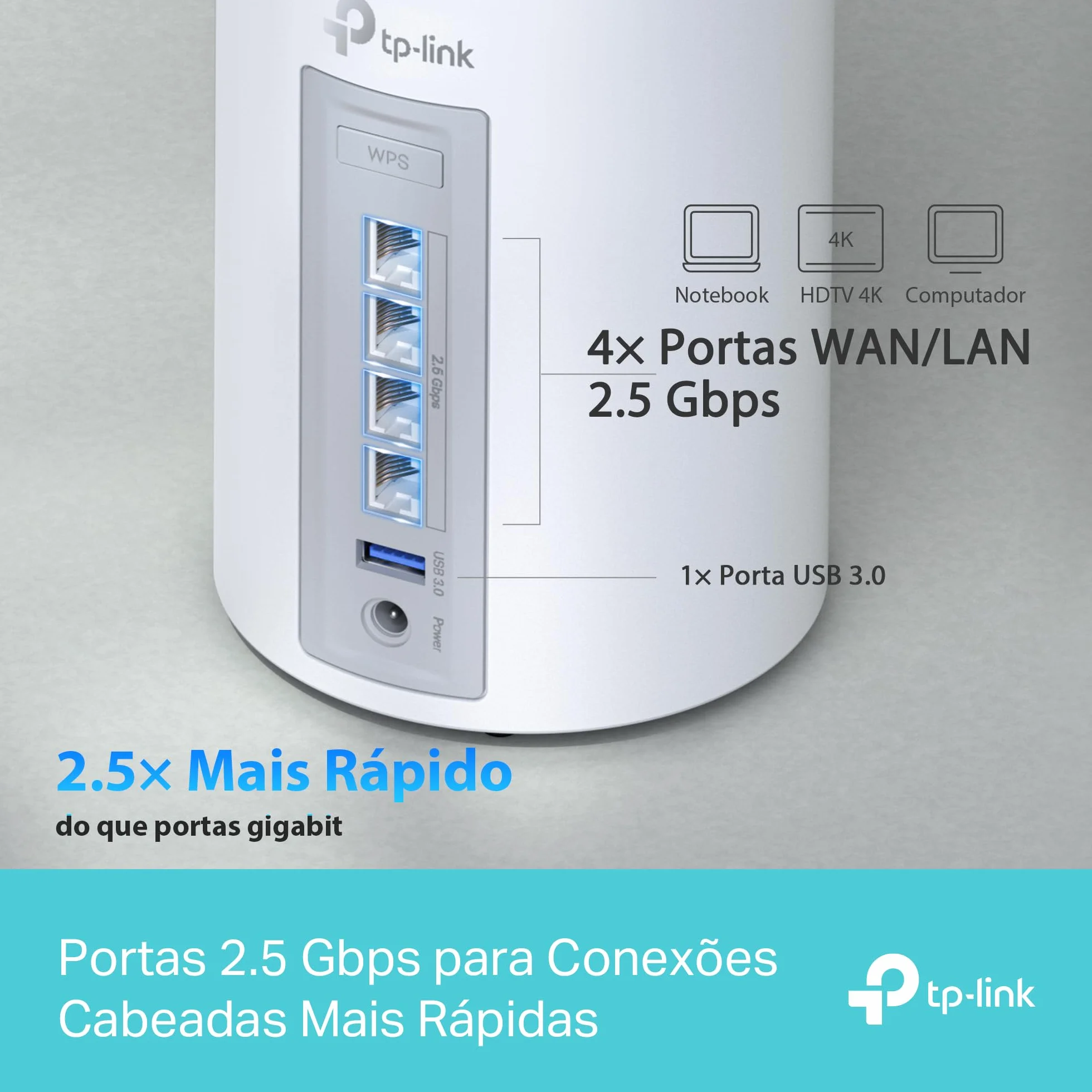 TP-Link Deco BE65 (1-Pack), Mesh Router WiFi 7 BE9300, Trójzakresowy 2.4GHz/5GHz/6GHz, 4× Porty 2.5G, AI do bezproblemowego roamingu, Niskie opóźnienia, HomeShield, Współpracuje z Alexa, Biały