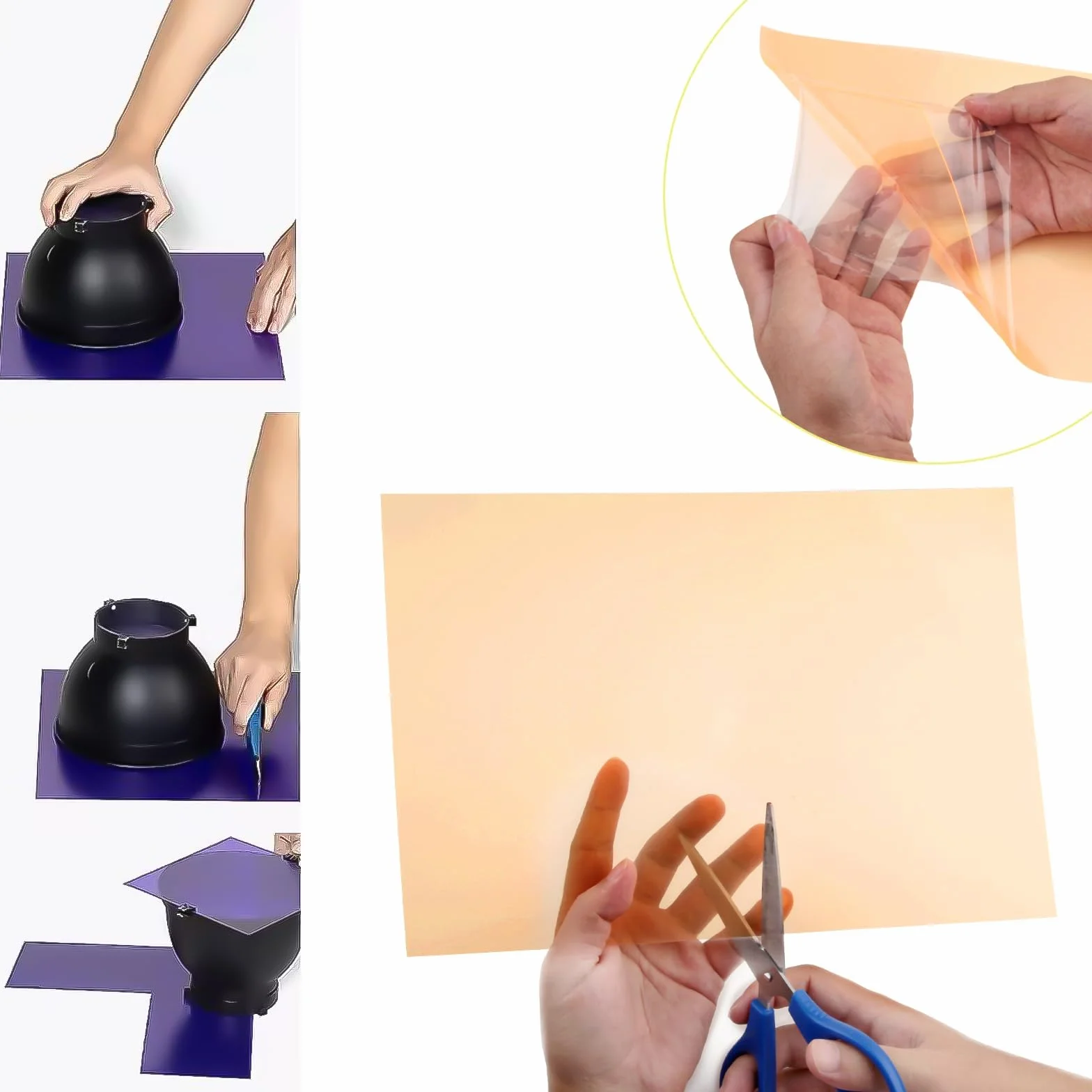 Filtry fotograficzne 7 sztuk 29,7 x 21 cm Pomarańczowe do oświetlenia LED Studio Flash korekcja kolorów