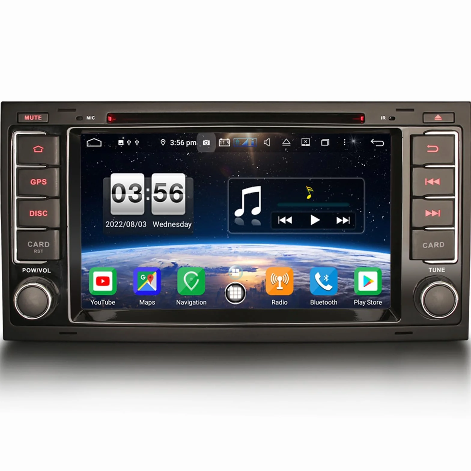 erisin 7-calowe radio samochodowe z systemem Android 12 do VW Touareg T5 Multivan GPS Navi Carplay Android Auto DSP Bluetooth WiFi 4G DAB+ TPMS Touch Screen CD/DVD A2DP SWC Car Radio 4 GB RAM + 64 GB