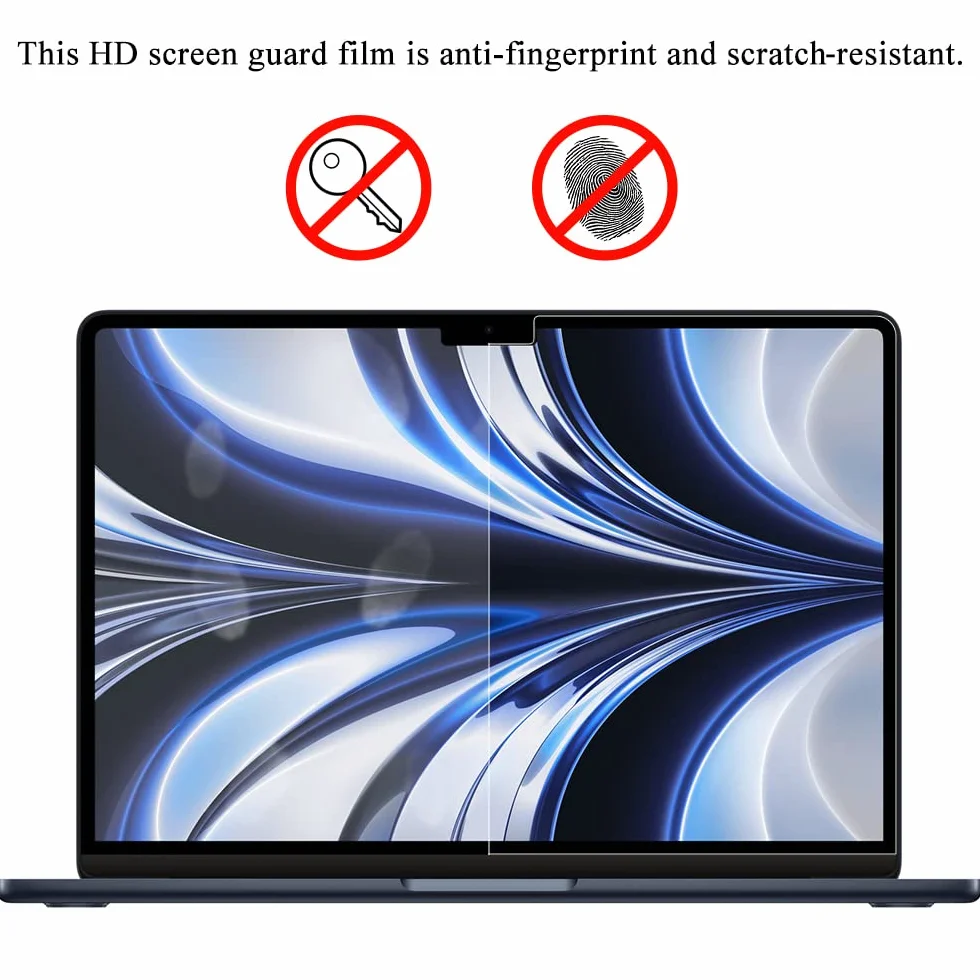 Przezroczysta osłona na ekran HD 2-pak do MacBooka Air 13.6" 2022 2023 M2 A2681 Odporna na odciski palców i zarysowania