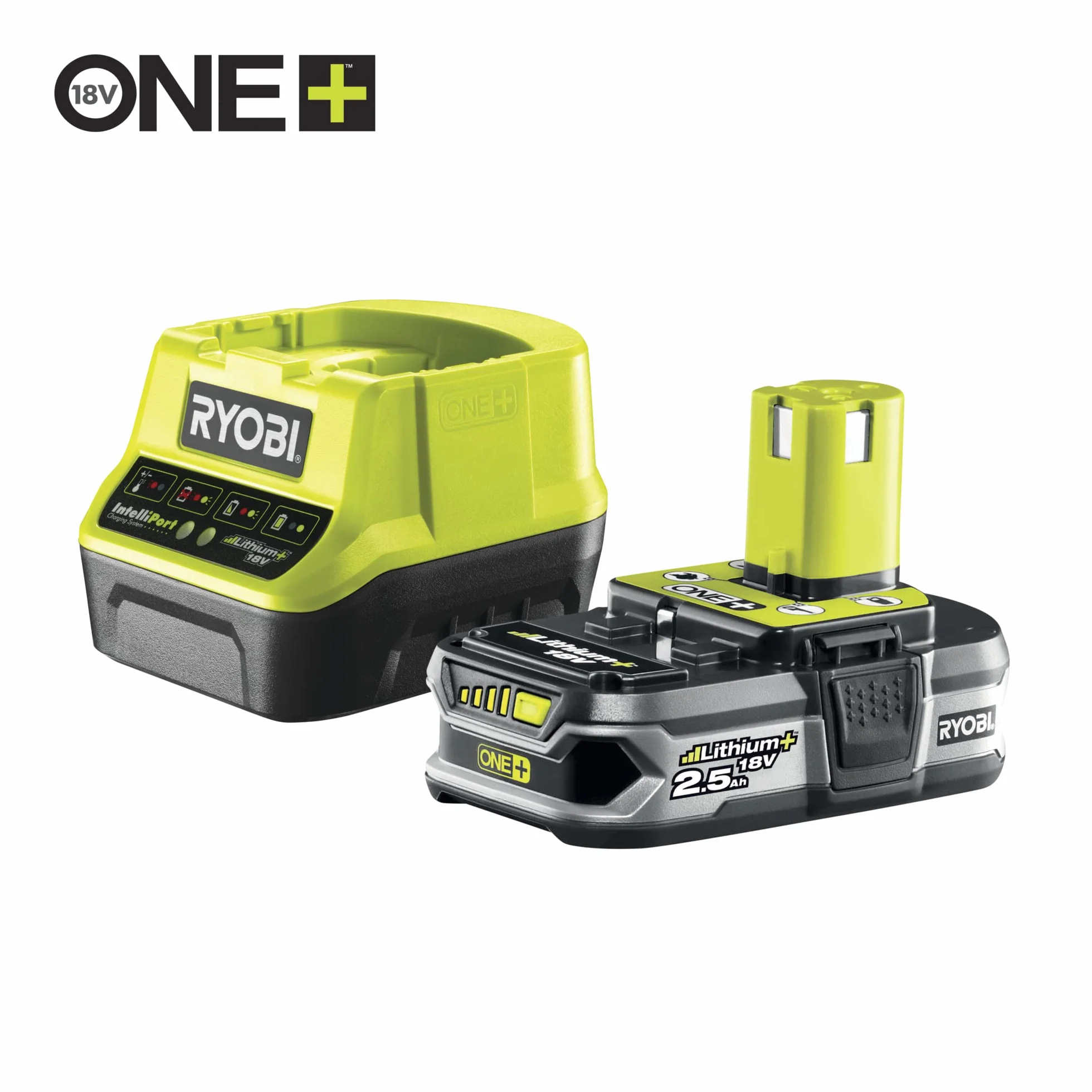 RYOBI - Duet ONE+ 18 V: Wyrzynarka wahadłowa z 1 ostrzem + Piła tarczowa - śr. 165 mm z 1 ostrzem z 24 zębami + 1 bateria 18V 2,5 Ah i szybka ładowarka, (5133004770)