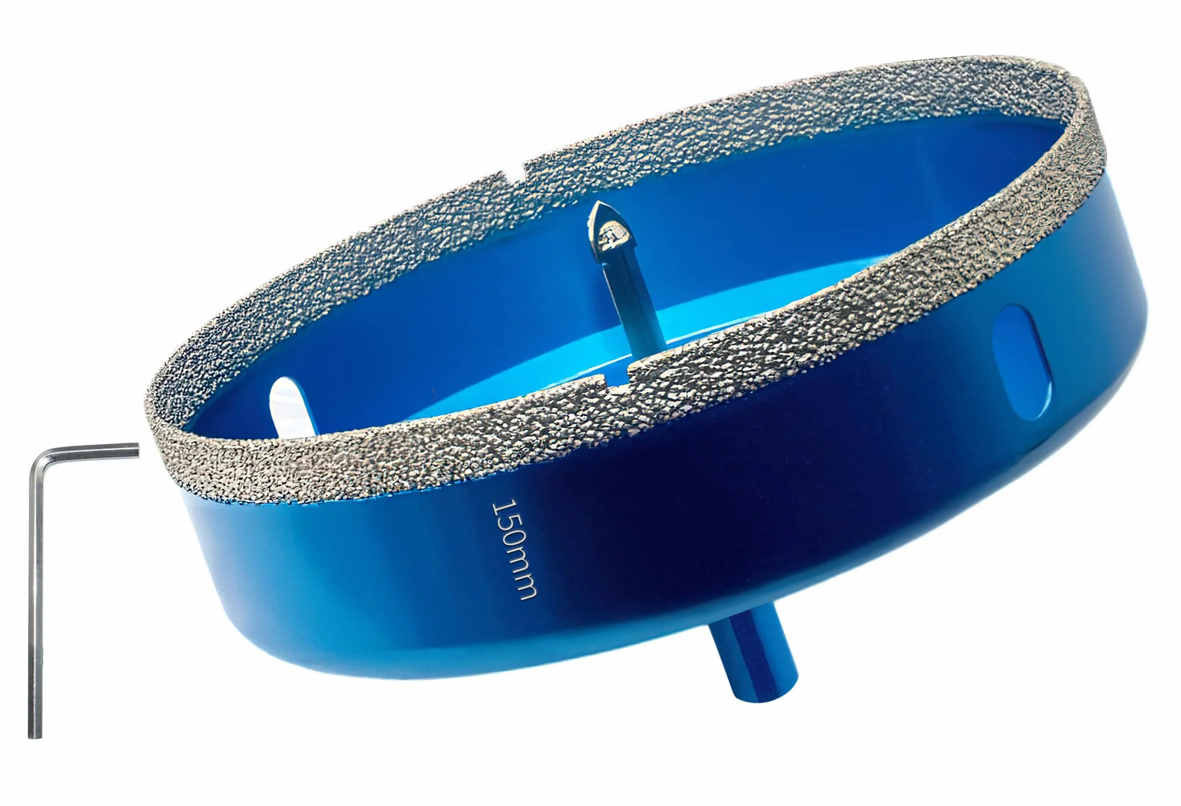 Diamentowa otwornica 150 mm z wiertłem centrującym, profesjonalne wiertło rdzeniowe lutowane do płytek, porcelany, ceramiki, szkła, kwarcytu, marmuru