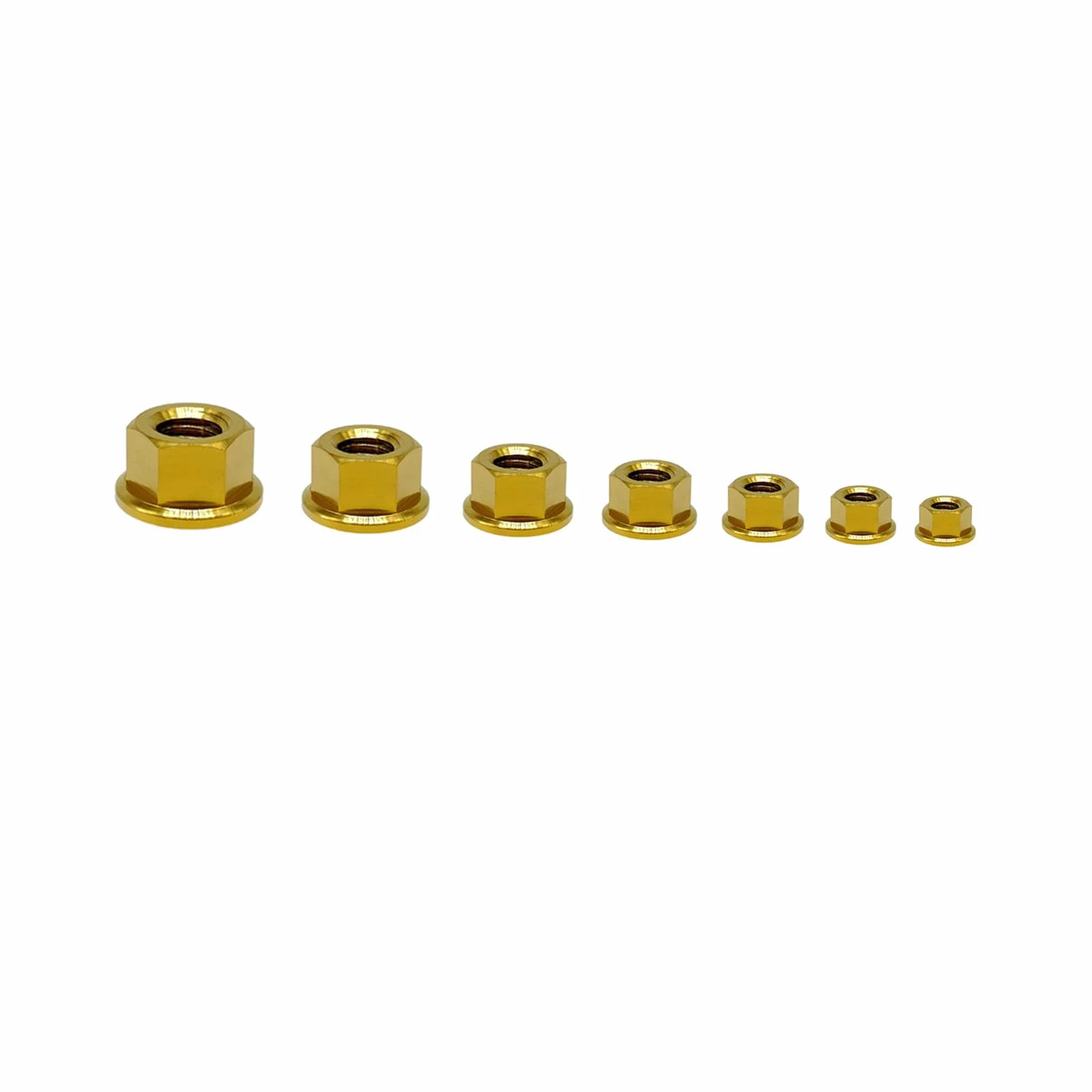 RISON tytanowa nakrętka kołnierzowa M12 x 1,25 mm, tytanowa nakrętka zębata, złota 6AL4 V, tytanowa nakrętka kołnierzowa do motocykla, 5 sztuk